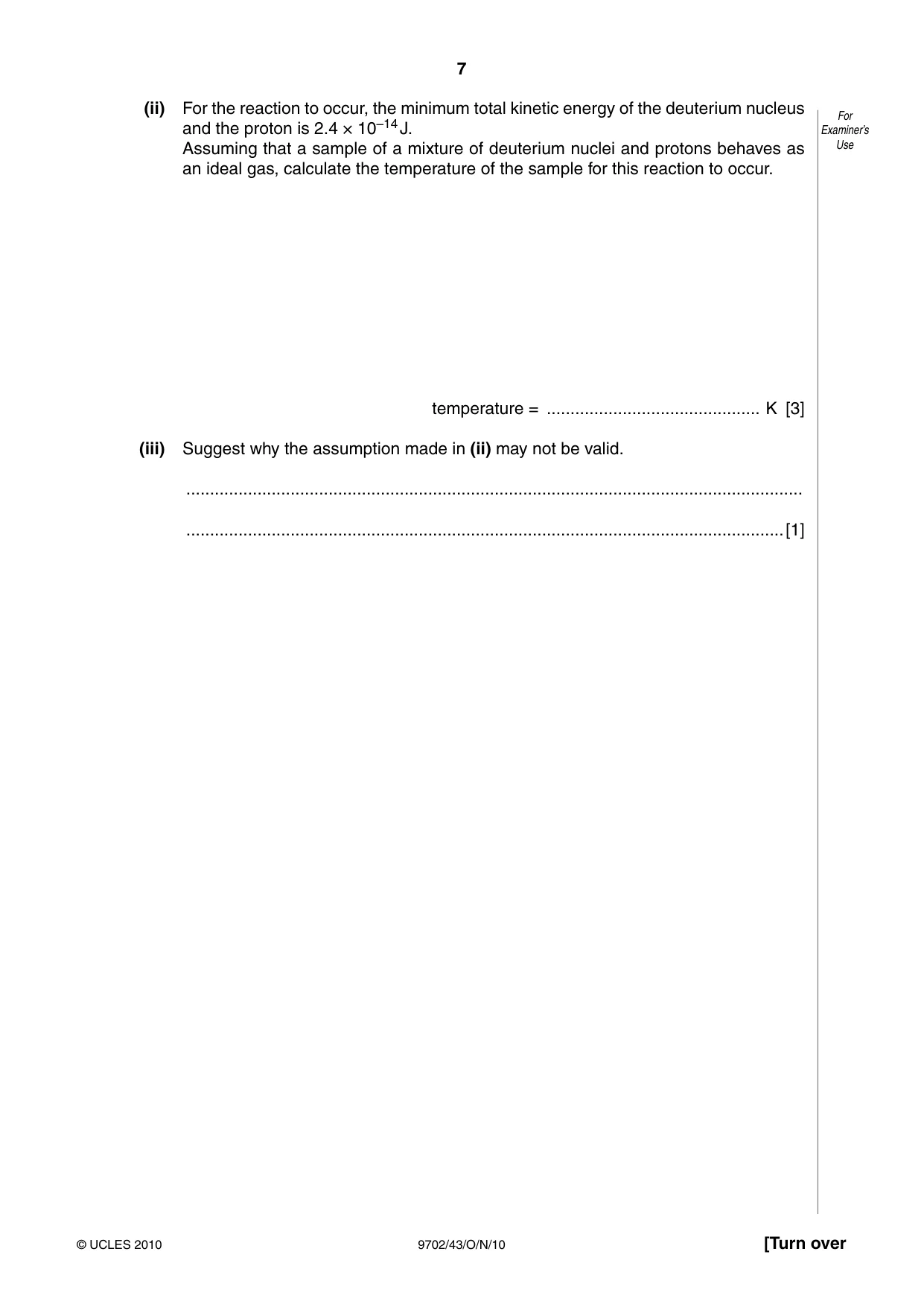 Cambridge A Level Physics 9702 2010 Oct/Nov Paper 4 · Variant 3 question paper, page 7 of 24