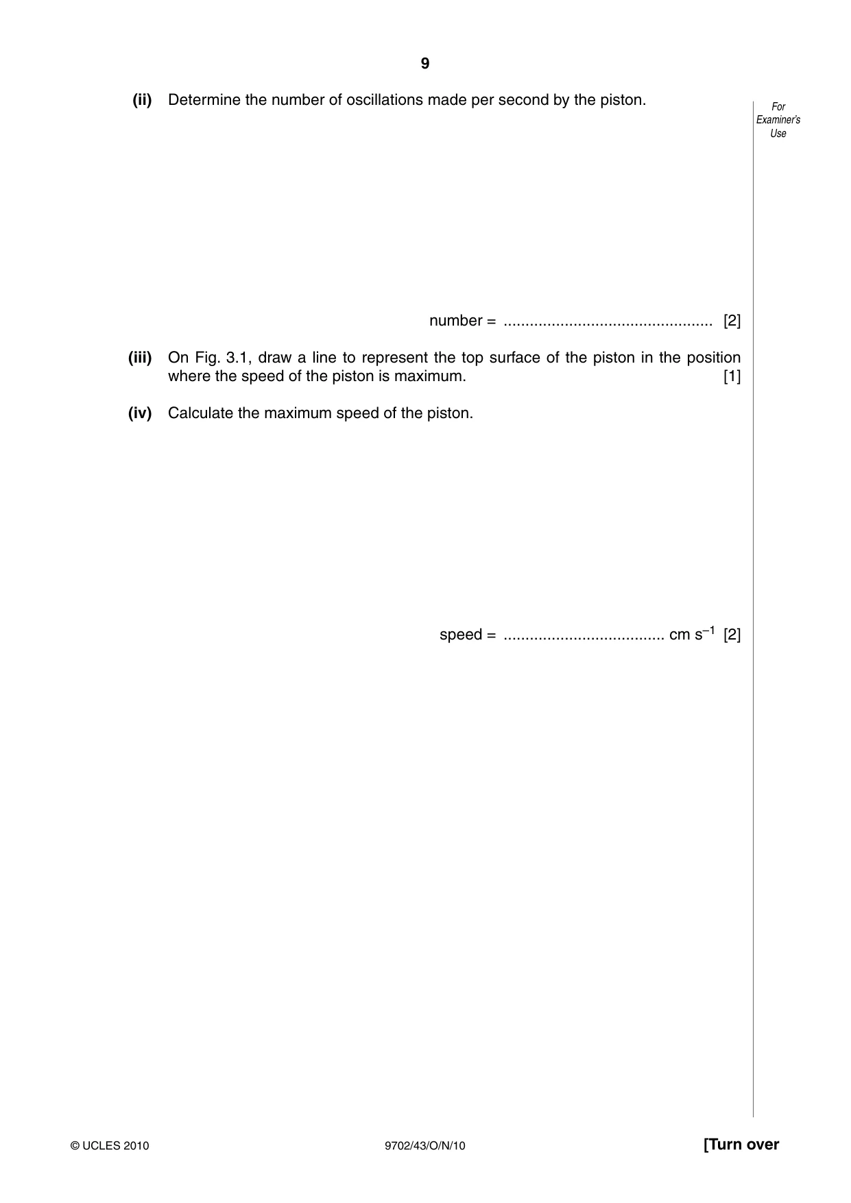 Cambridge A Level Physics 9702 2010 Oct/Nov Paper 4 · Variant 3 question paper, page 9 of 24