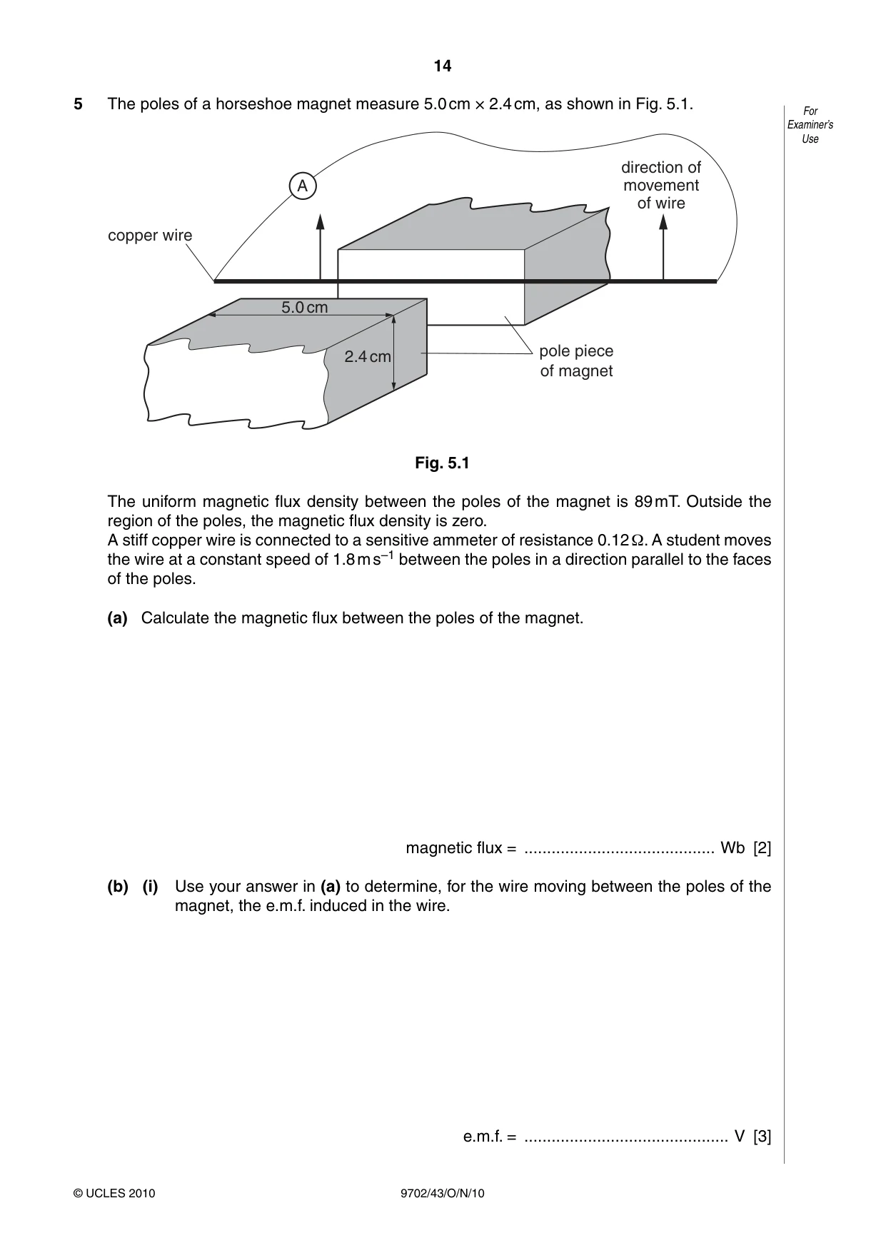 Cambridge A Level Physics 9702 2010 Oct/Nov Paper 4 · Variant 3 question paper, page 14 of 24