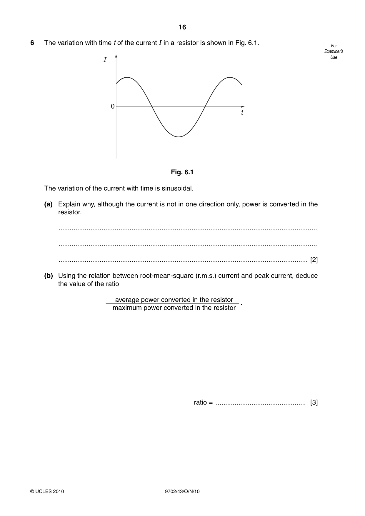 Cambridge A Level Physics 9702 2010 Oct/Nov Paper 4 · Variant 3 question paper, page 16 of 24