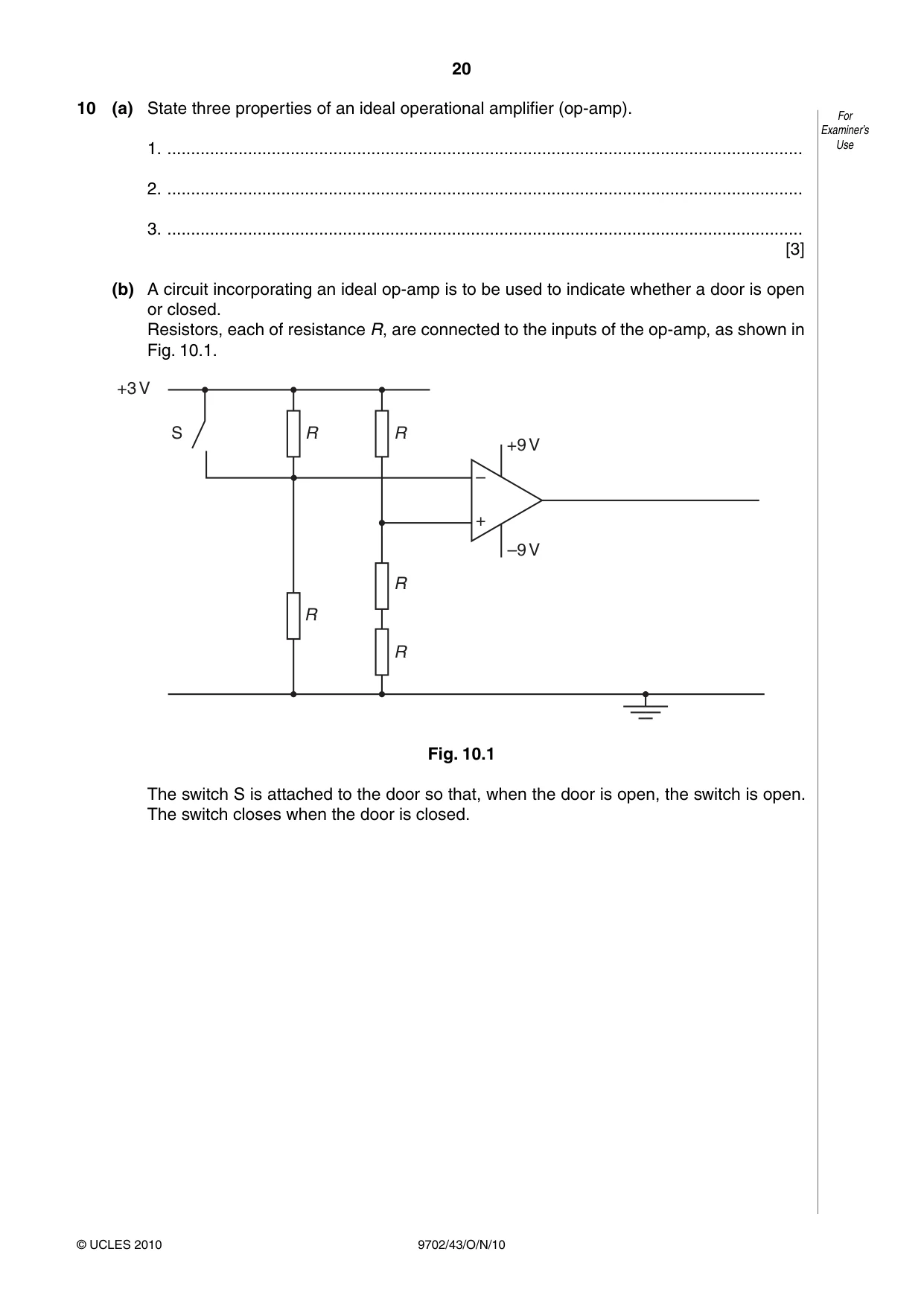 Cambridge A Level Physics 9702 2010 Oct/Nov Paper 4 · Variant 3 question paper, page 20 of 24