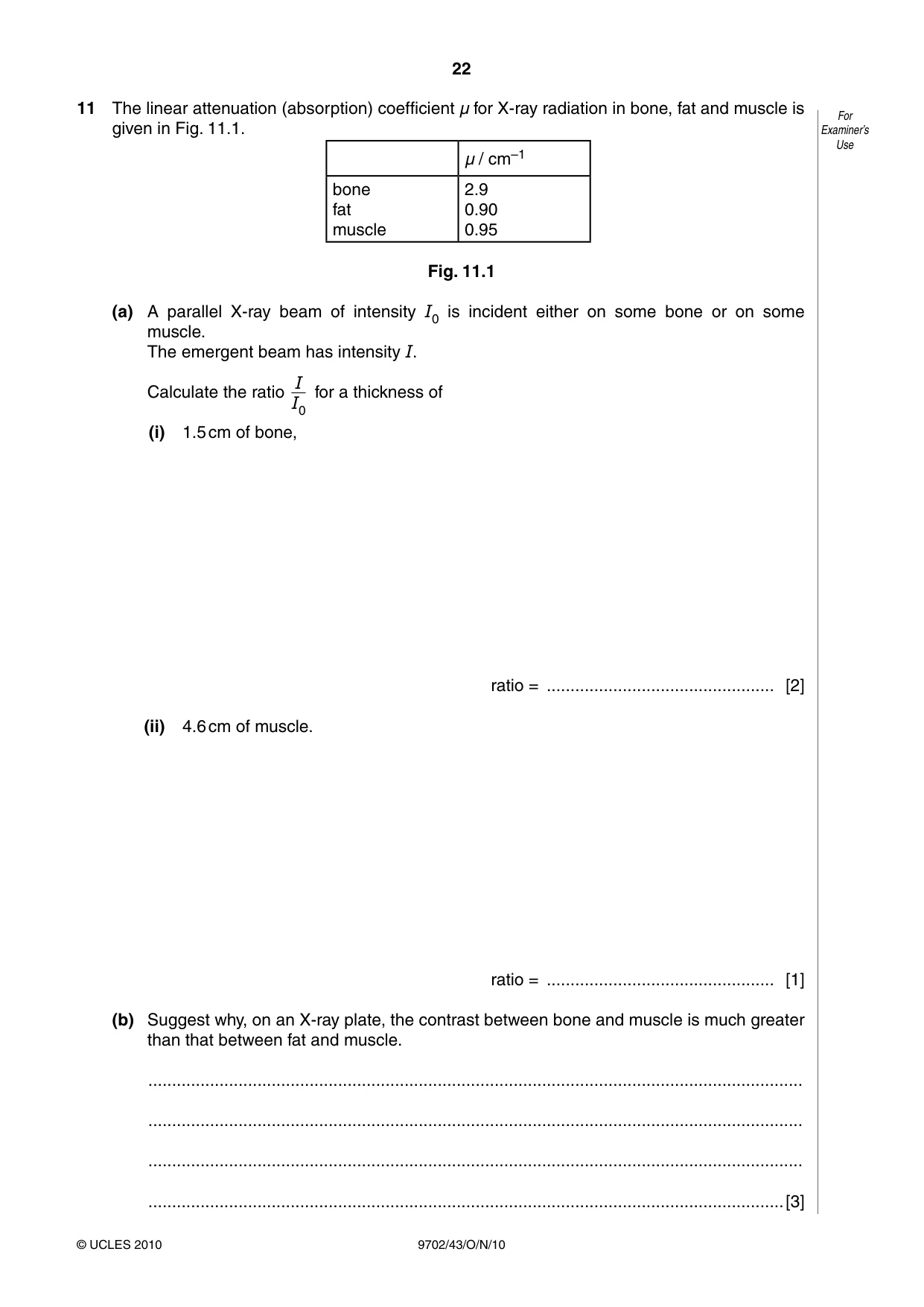 Cambridge A Level Physics 9702 2010 Oct/Nov Paper 4 · Variant 3 question paper, page 22 of 24