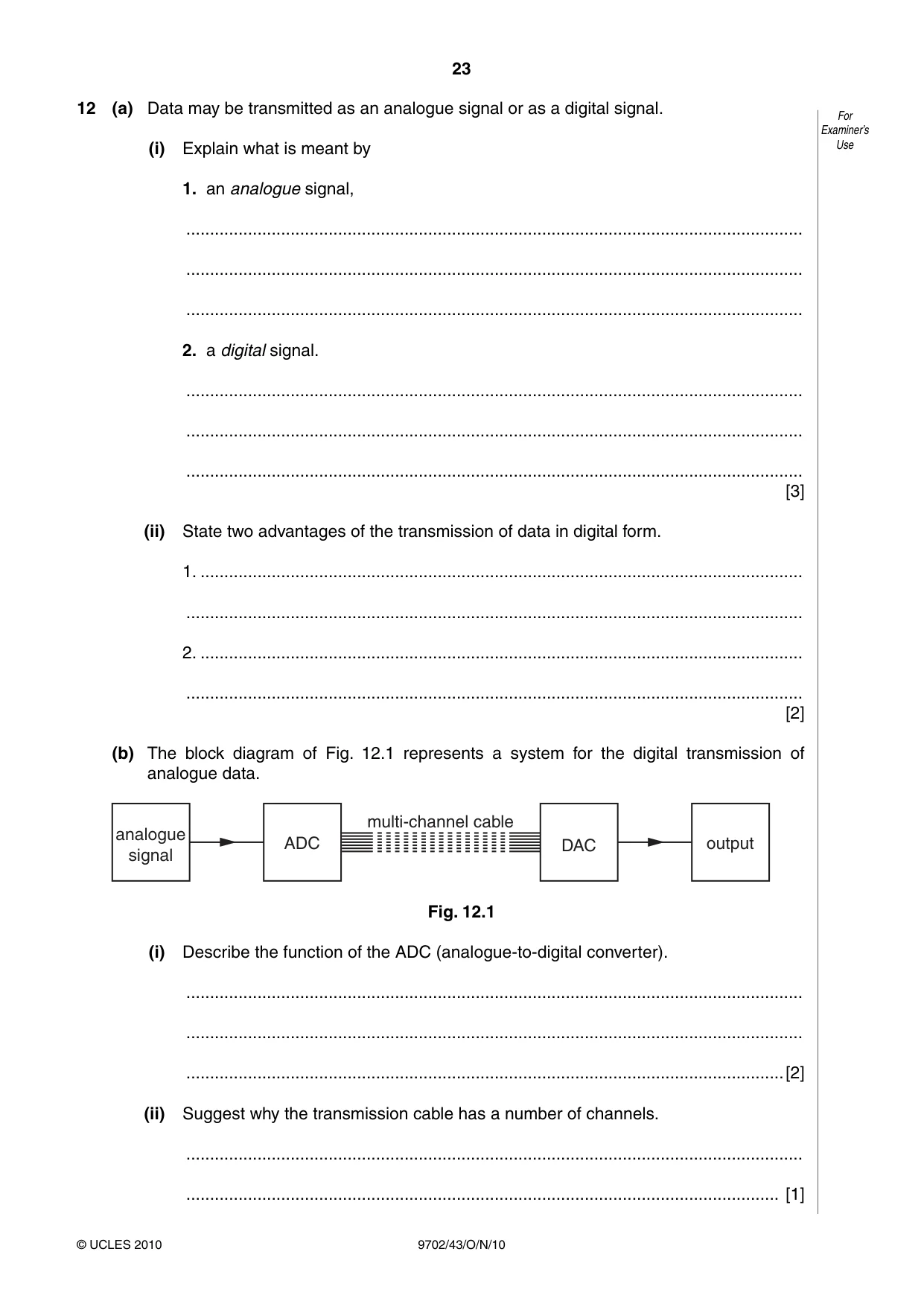 Cambridge A Level Physics 9702 2010 Oct/Nov Paper 4 · Variant 3 question paper, page 23 of 24