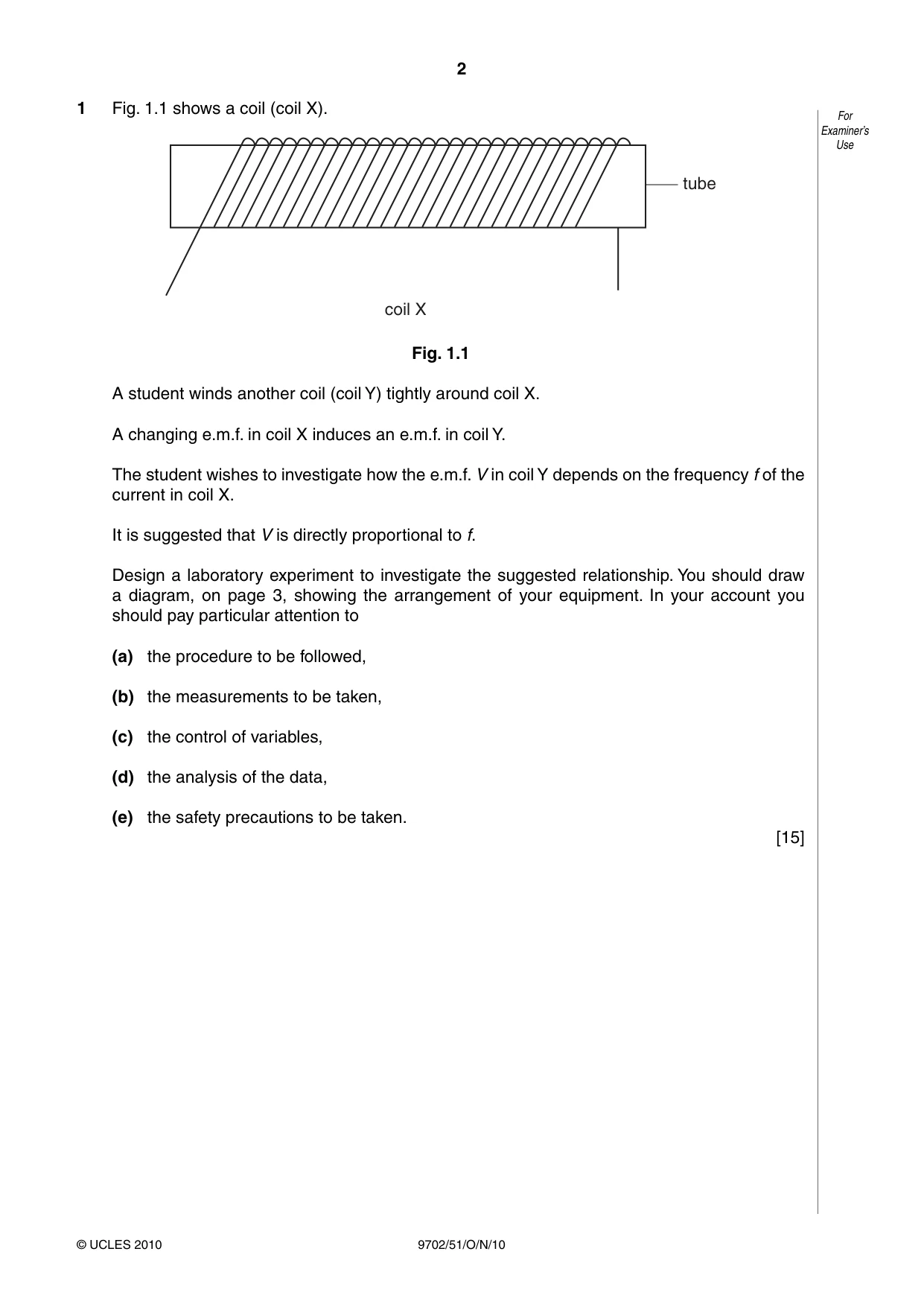 Cambridge A Level Physics 9702 2010 Oct/Nov Paper 5 · Variant 1 question paper, page 2 of 8