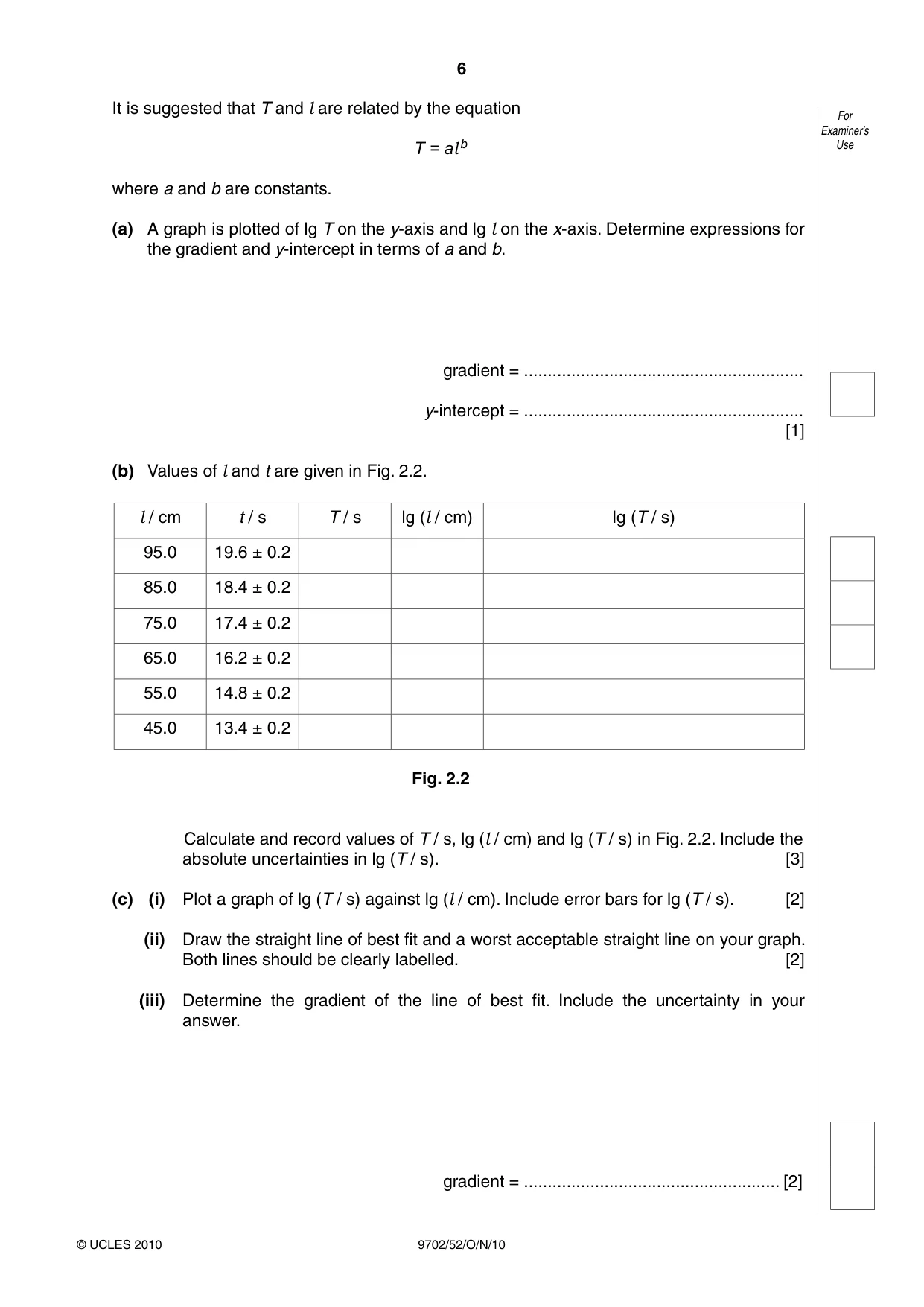 Cambridge A Level Physics 9702 2010 Oct/Nov Paper 5 · Variant 2 question paper, page 6 of 8