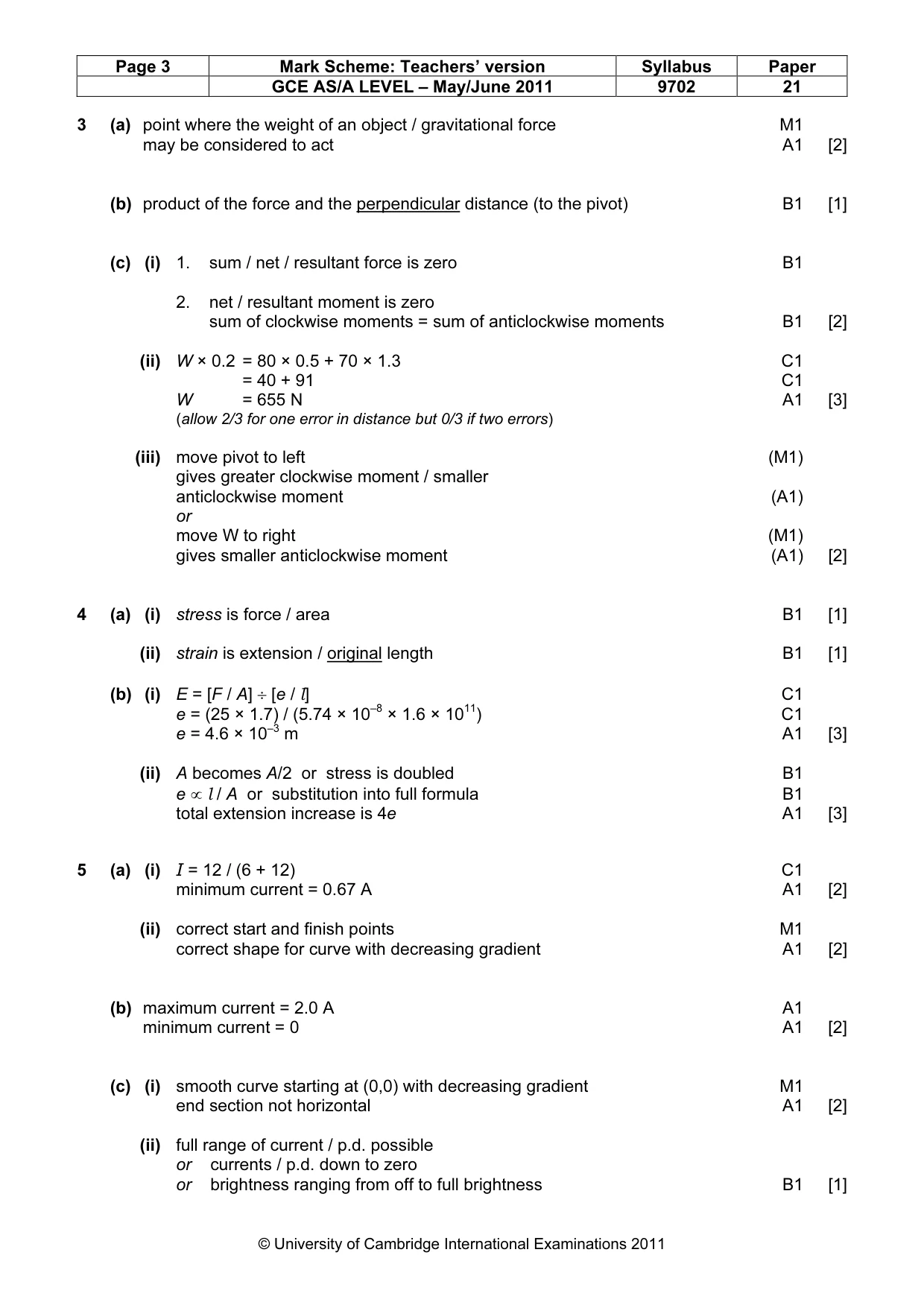 Mark scheme, page 3 of 4