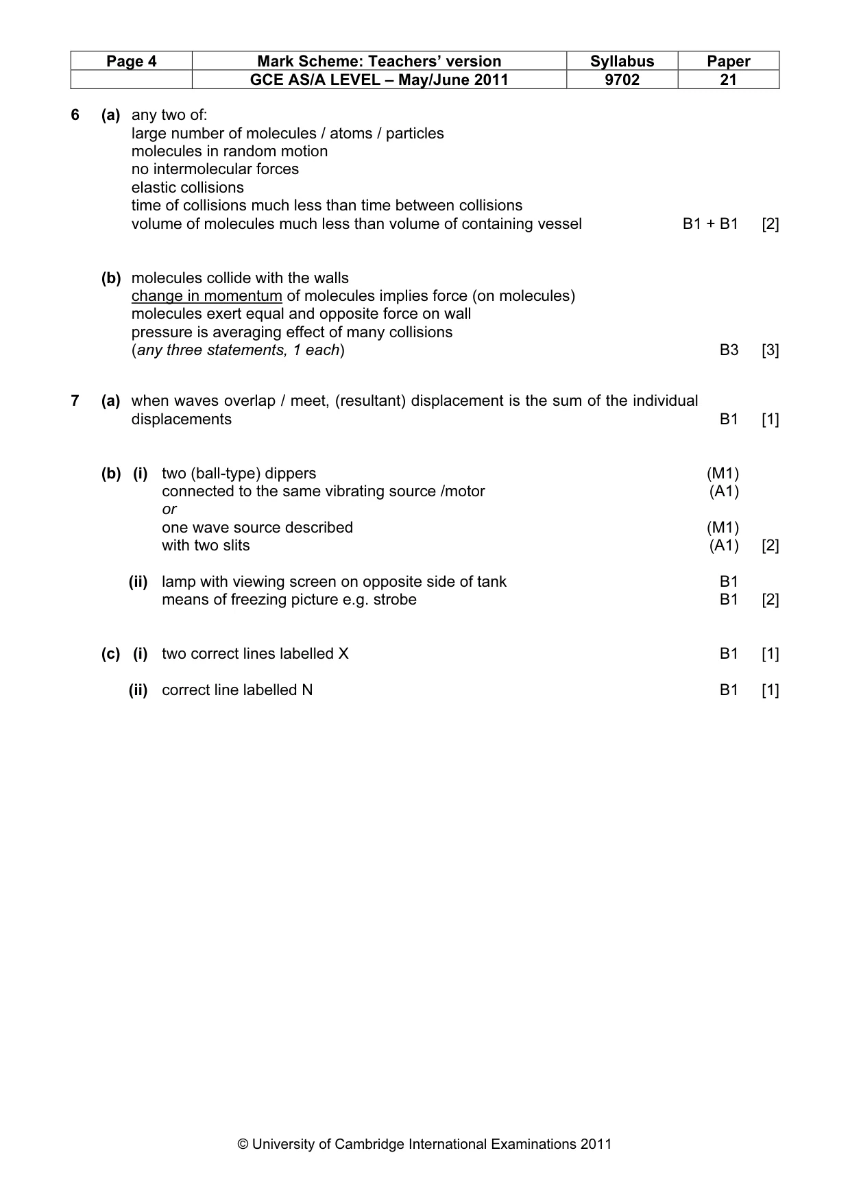 Mark scheme, page 4 of 4