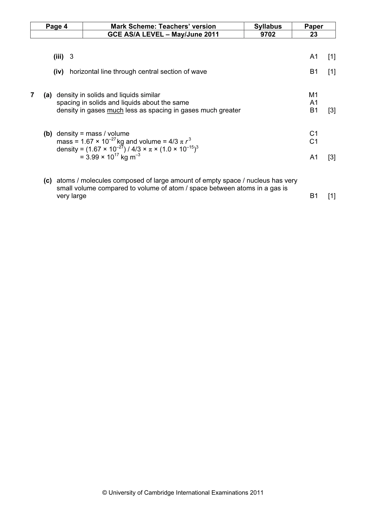 Mark scheme, page 4 of 4