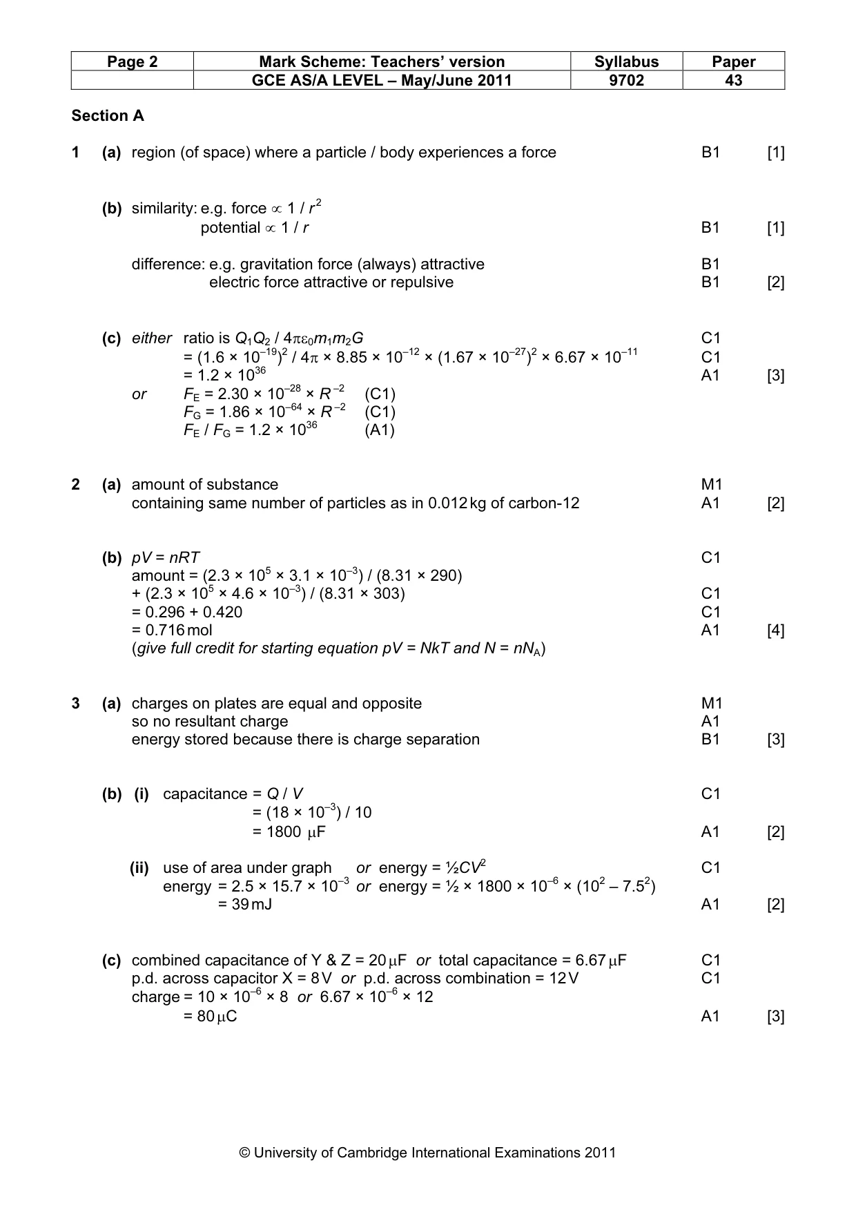 Mark scheme, page 2 of 6