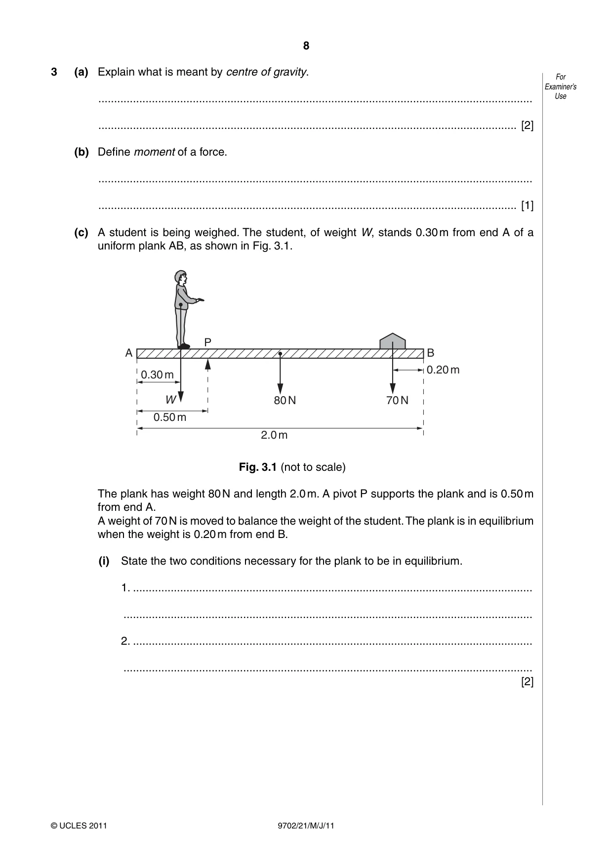 Cambridge A Level Physics 9702 2011 May/June Paper 2 · Variant 1 question paper, page 8 of 16