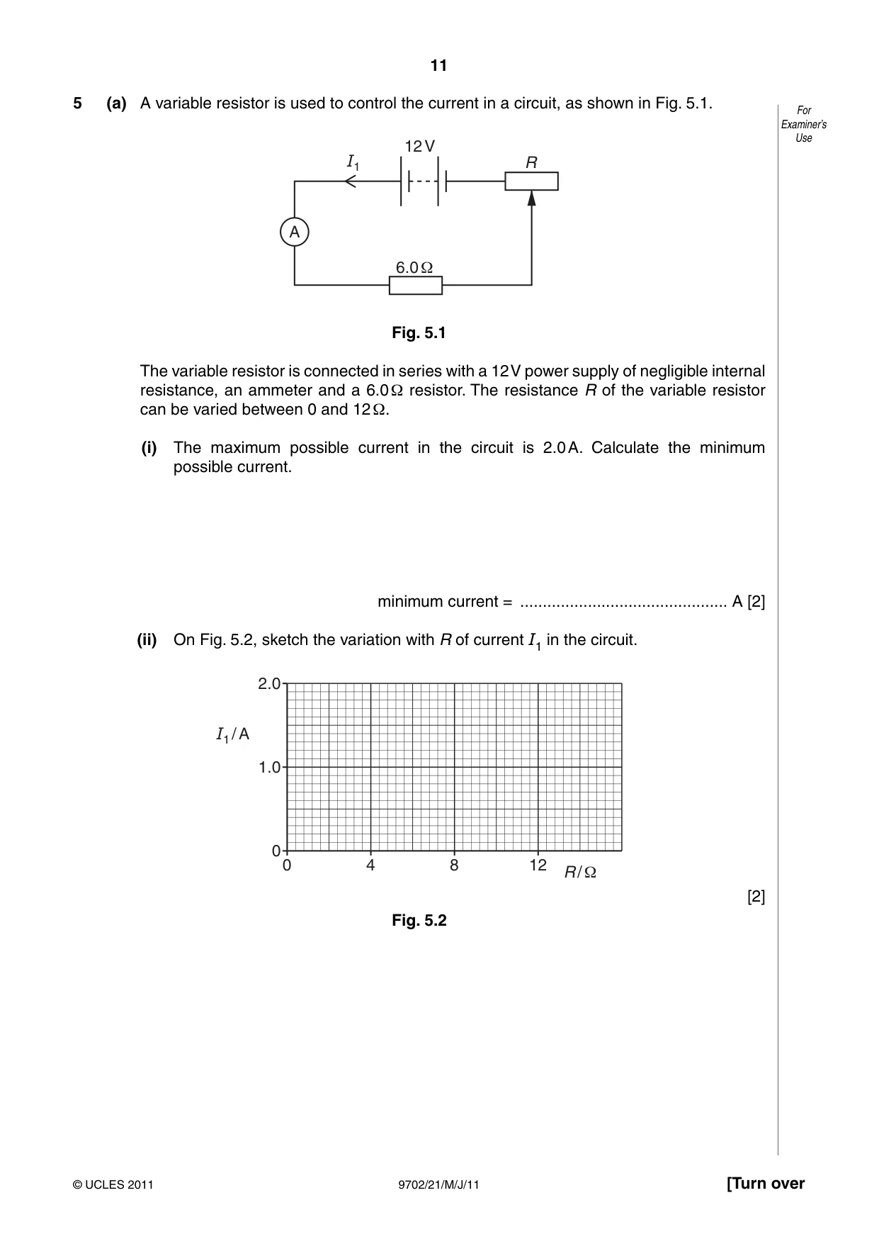 Cambridge A Level Physics 9702 2011 May/June Paper 2 · Variant 1 question paper, page 11 of 16