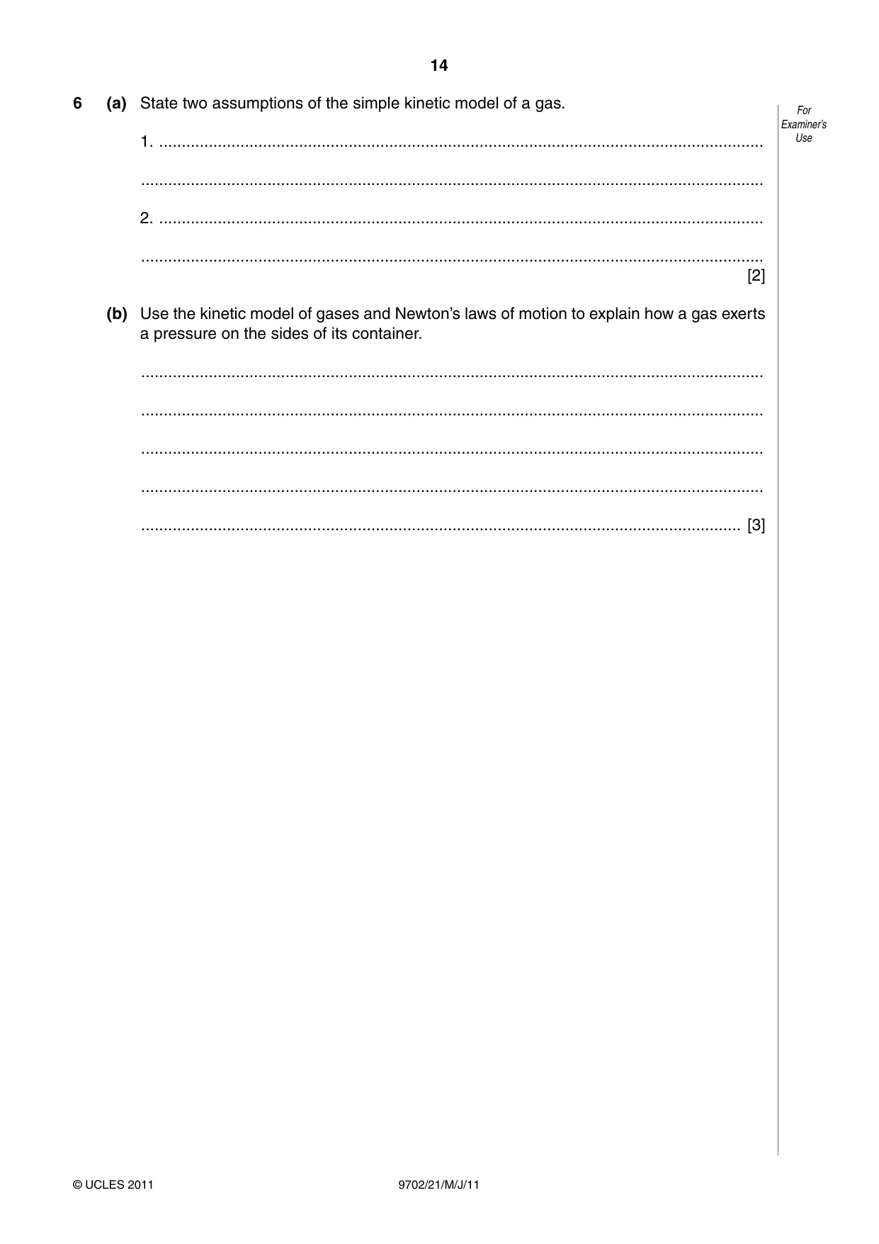 Cambridge A Level Physics 9702 2011 May/June Paper 2 · Variant 1 question paper, page 14 of 16