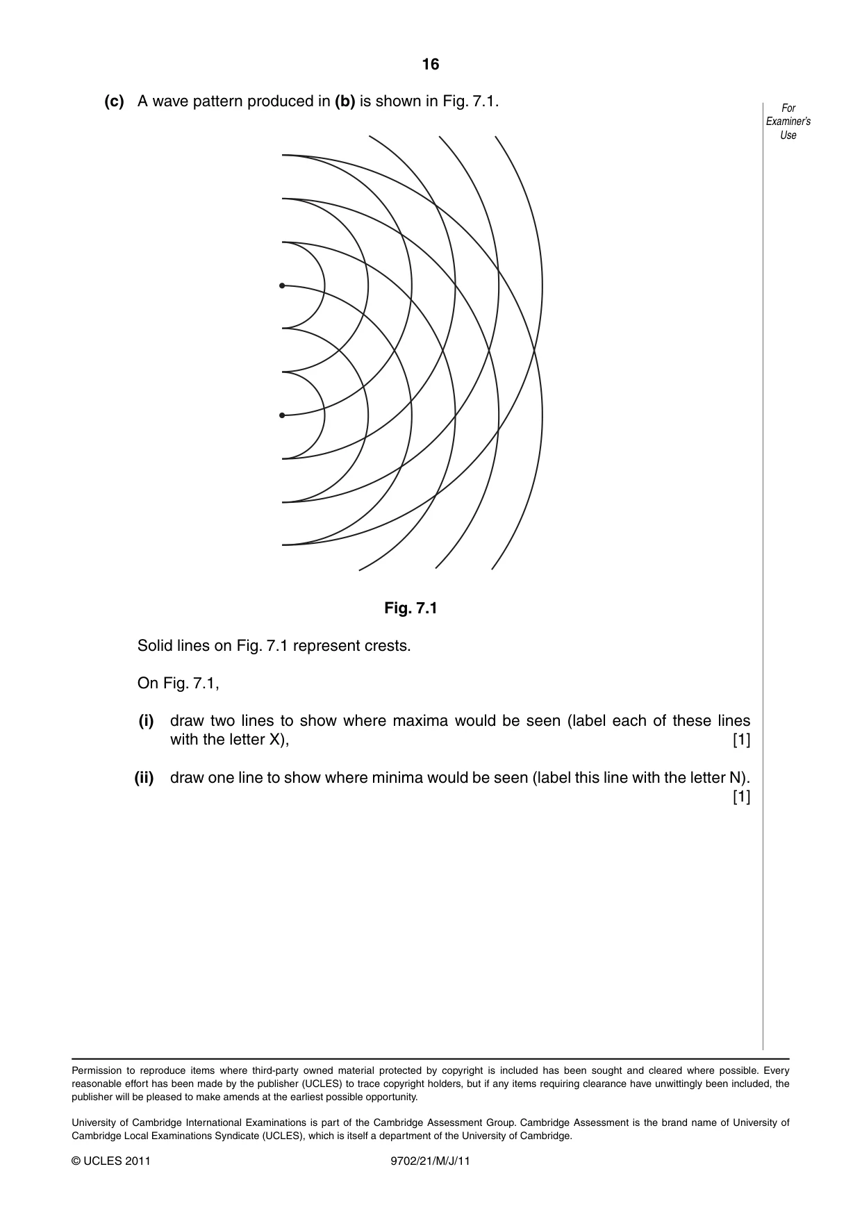 Cambridge A Level Physics 9702 2011 May/June Paper 2 · Variant 1 question paper, page 16 of 16