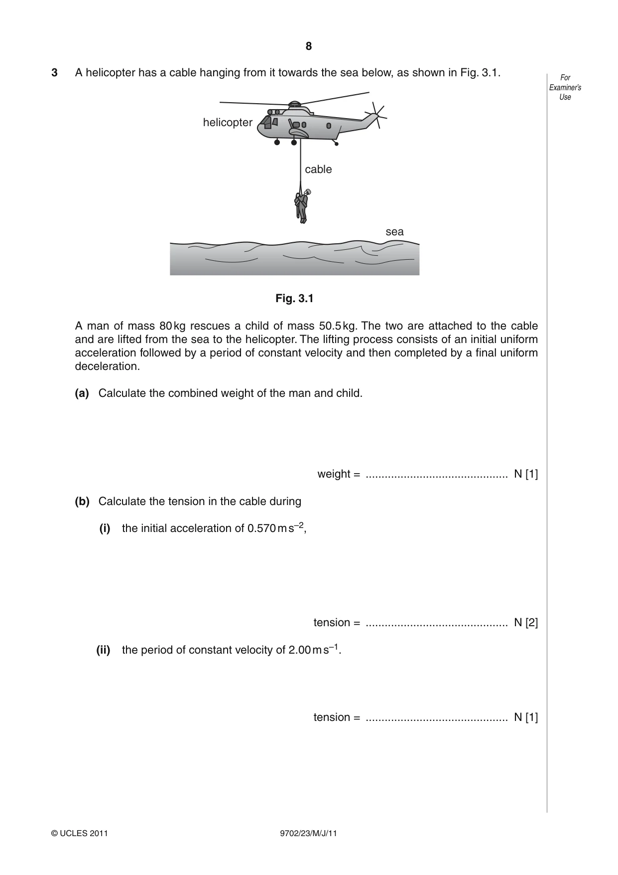 Cambridge A Level Physics 9702 2011 May/June Paper 2 · Variant 3 question paper, page 8 of 16