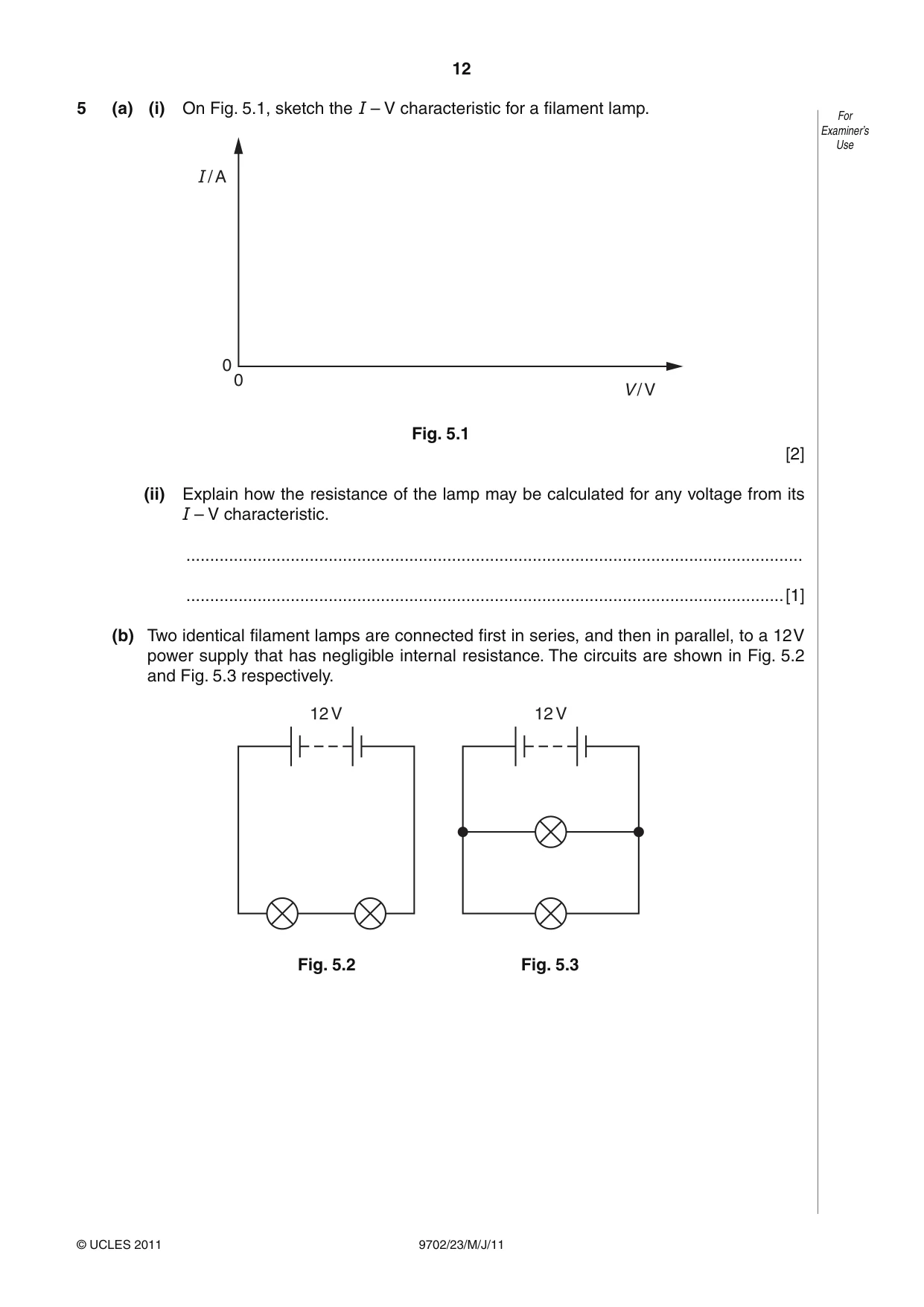 Cambridge A Level Physics 9702 2011 May/June Paper 2 · Variant 3 question paper, page 12 of 16