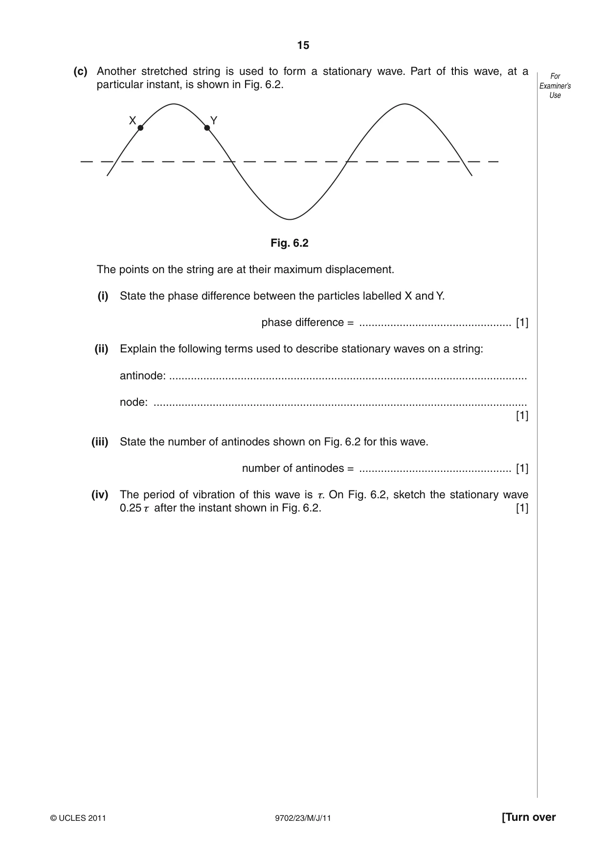 Cambridge A Level Physics 9702 2011 May/June Paper 2 · Variant 3 question paper, page 15 of 16