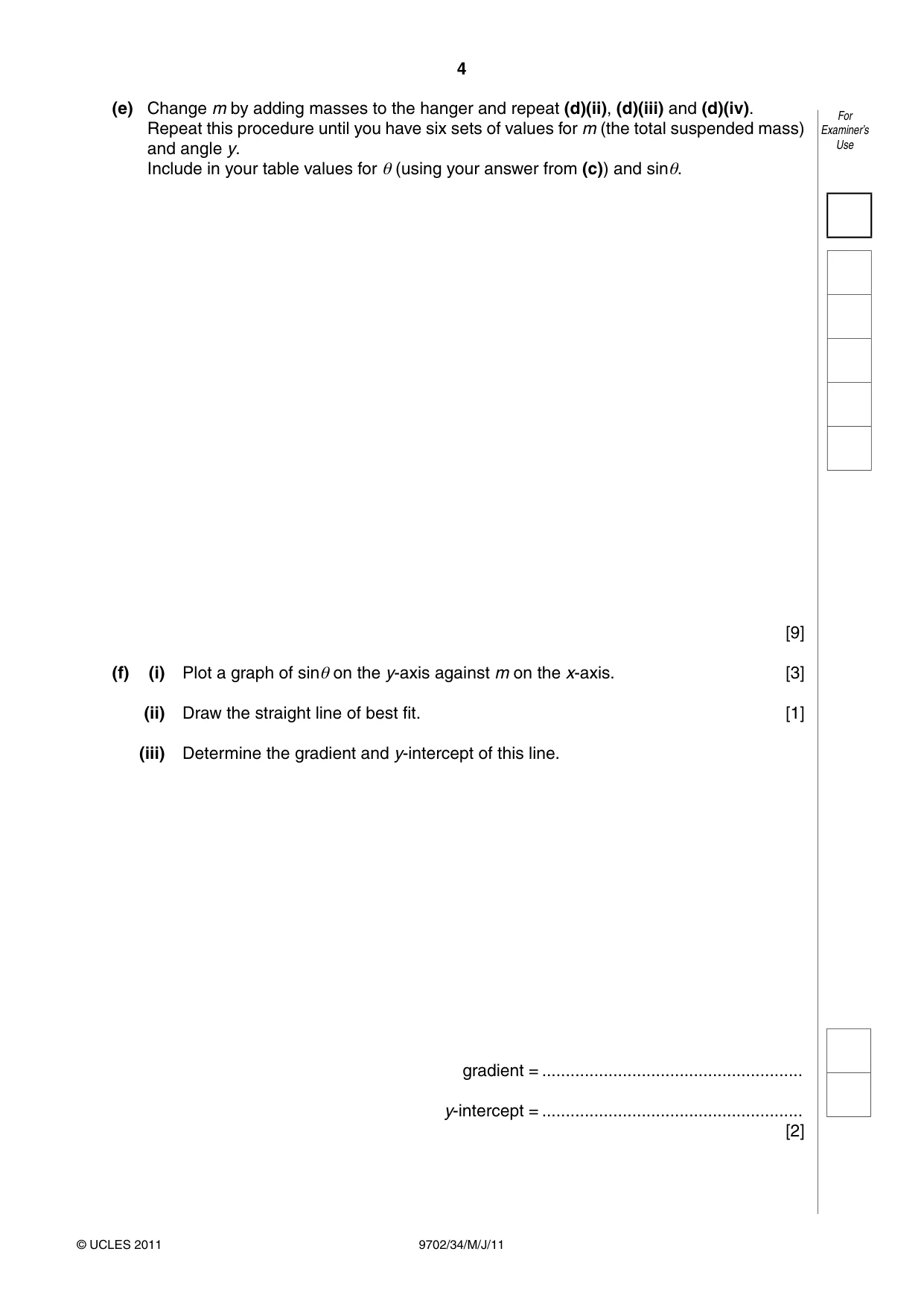 Cambridge A Level Physics 9702 2011 May/June Paper 3 · Variant 4 question paper, page 4 of 12