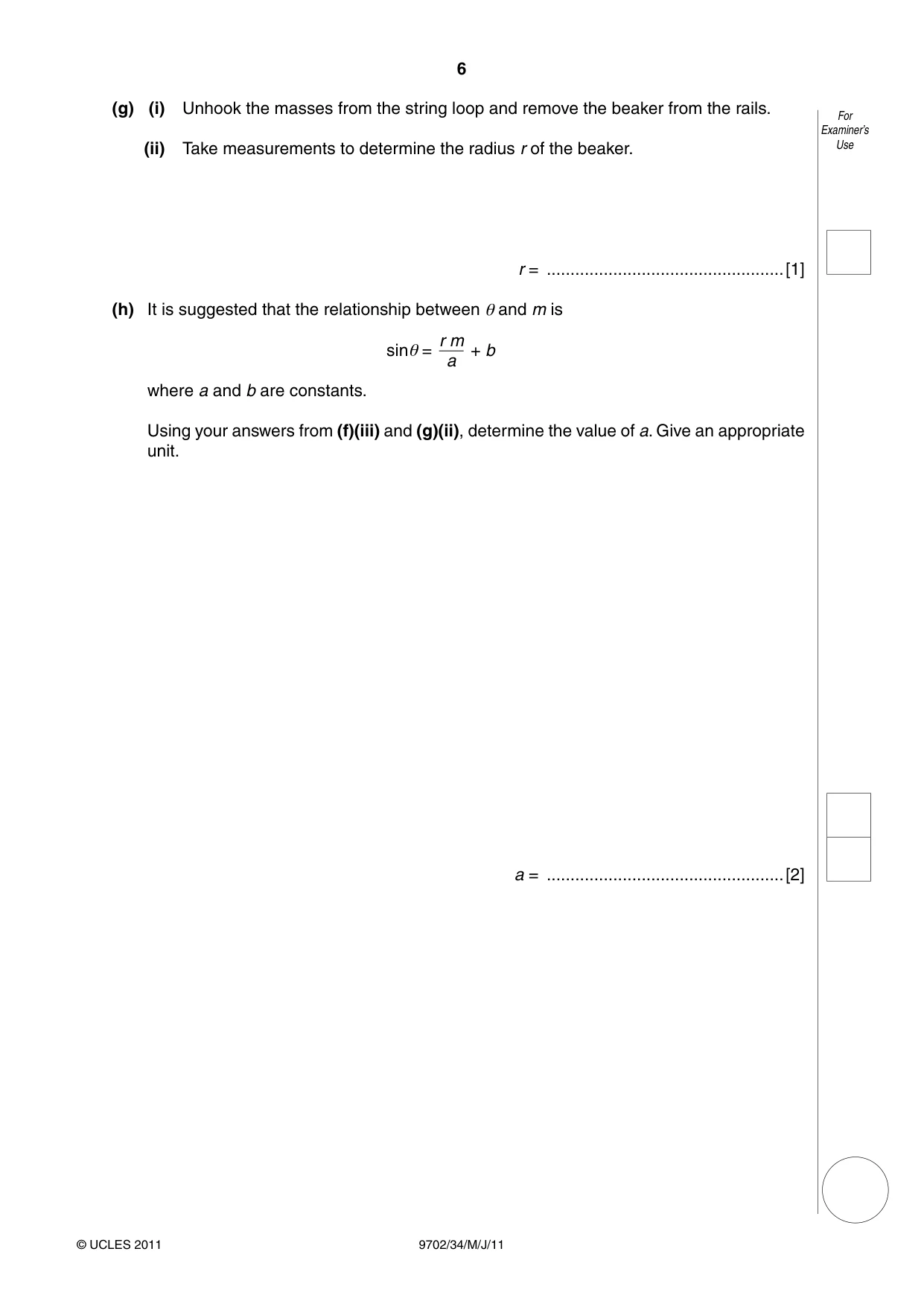 Cambridge A Level Physics 9702 2011 May/June Paper 3 · Variant 4 question paper, page 6 of 12
