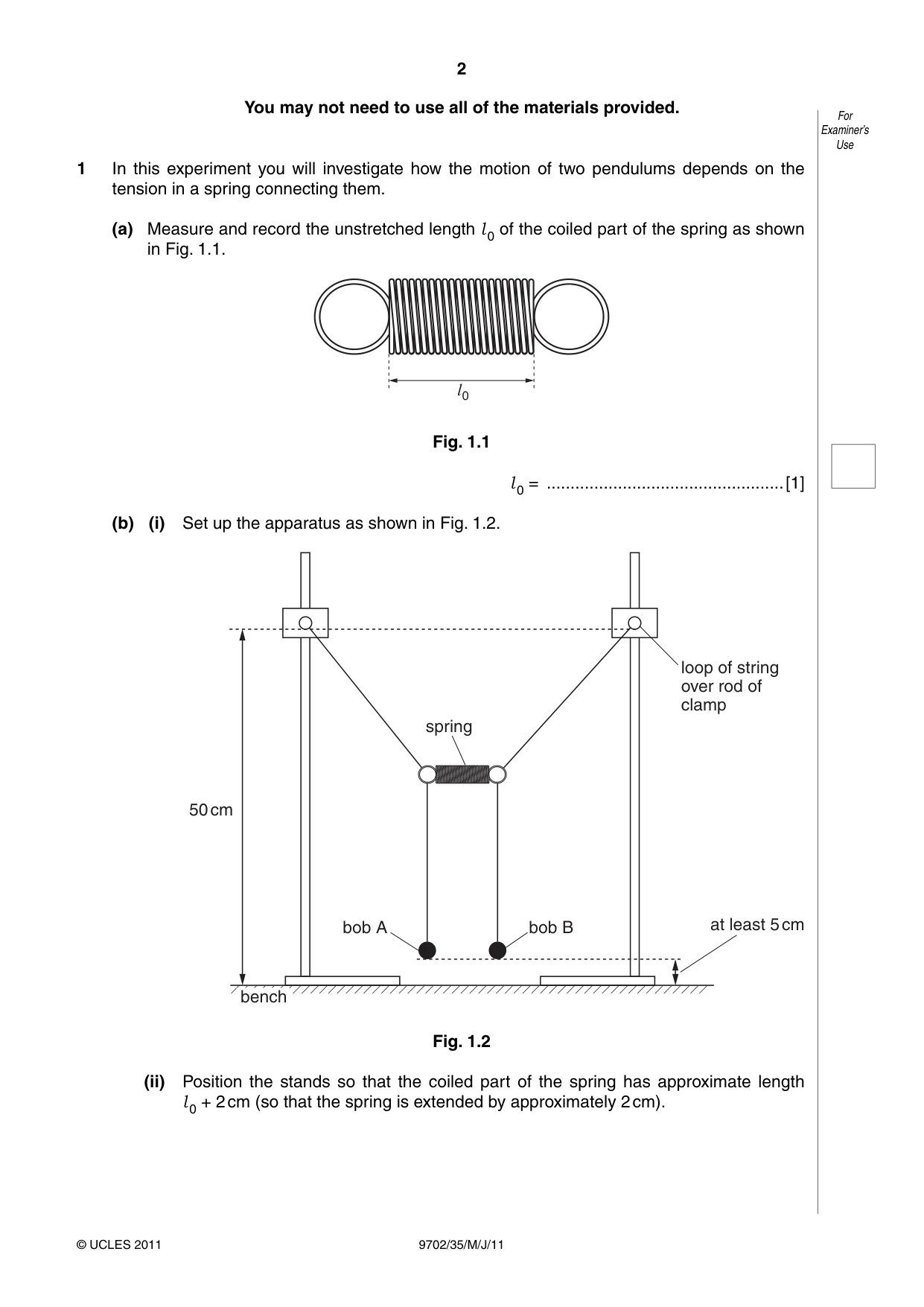 Cambridge A Level Physics 9702 2011 May/June Paper 3 · Variant 5 question paper, page 2 of 12