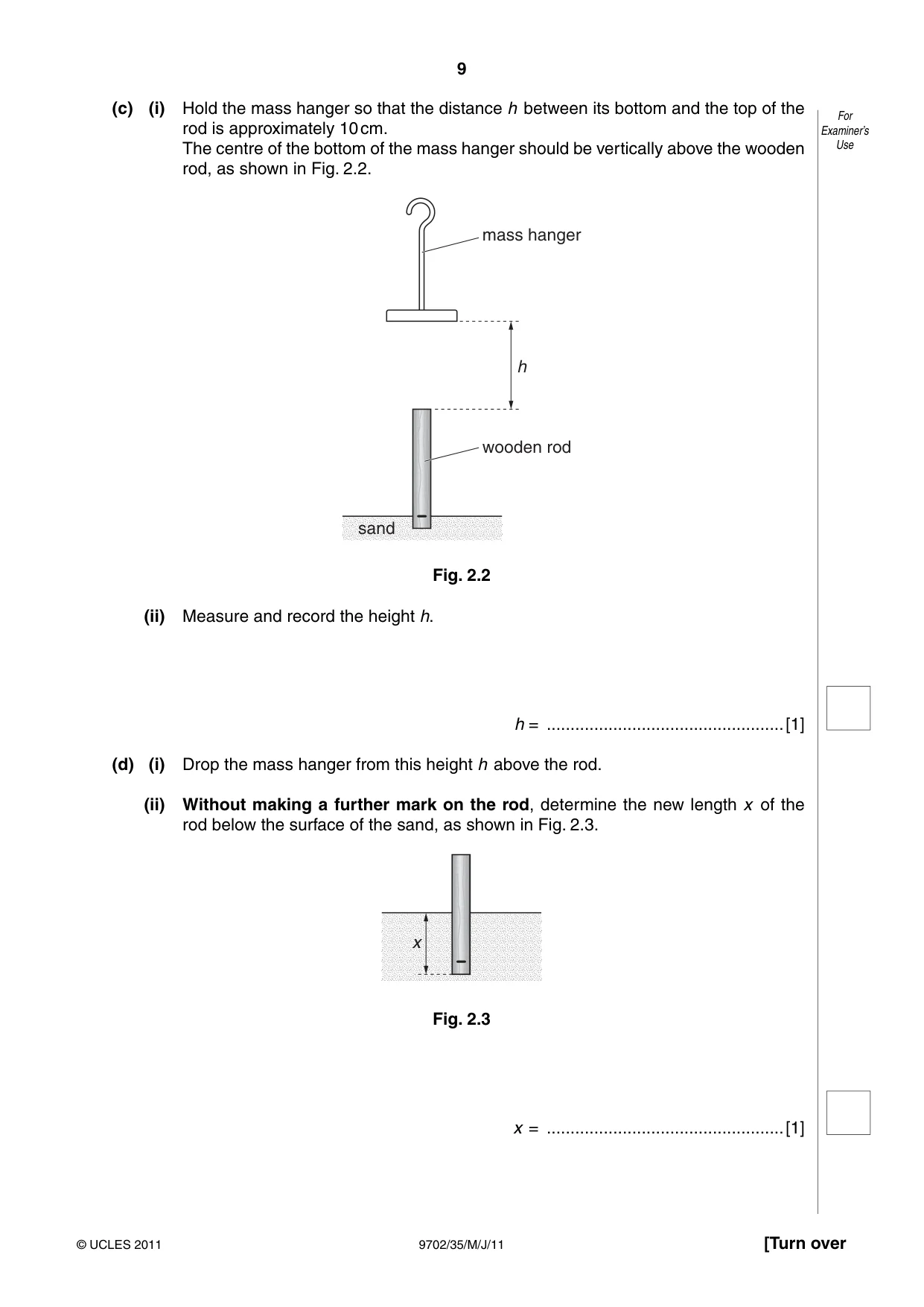 Cambridge A Level Physics 9702 2011 May/June Paper 3 · Variant 5 question paper, page 9 of 12