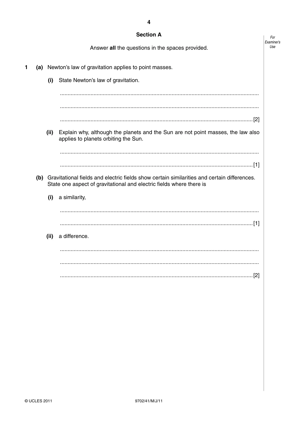 Cambridge A Level Physics 9702 2011 May/June Paper 4 · Variant 1 question paper, page 4 of 24