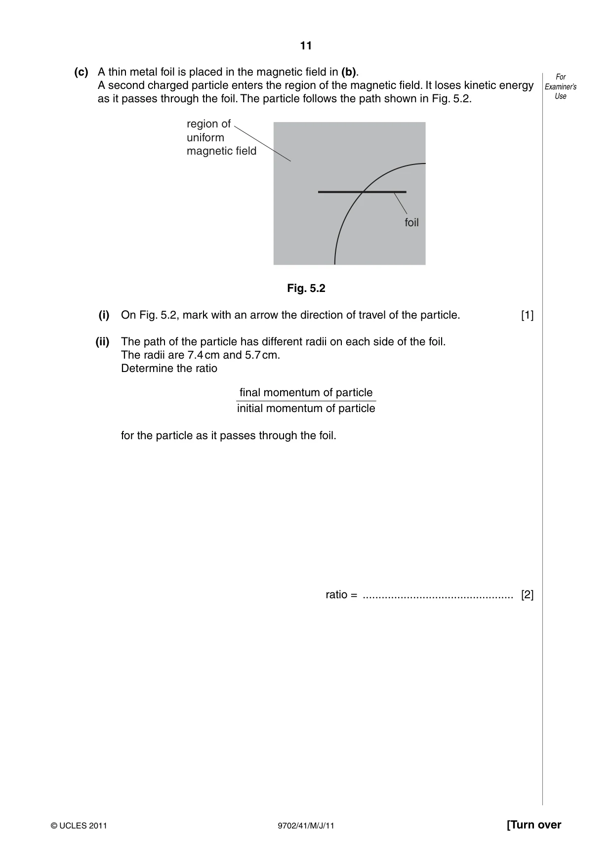Cambridge A Level Physics 9702 2011 May/June Paper 4 · Variant 1 question paper, page 11 of 24