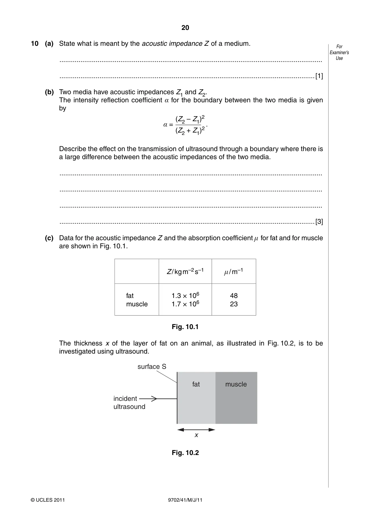 Cambridge A Level Physics 9702 2011 May/June Paper 4 · Variant 1 question paper, page 20 of 24
