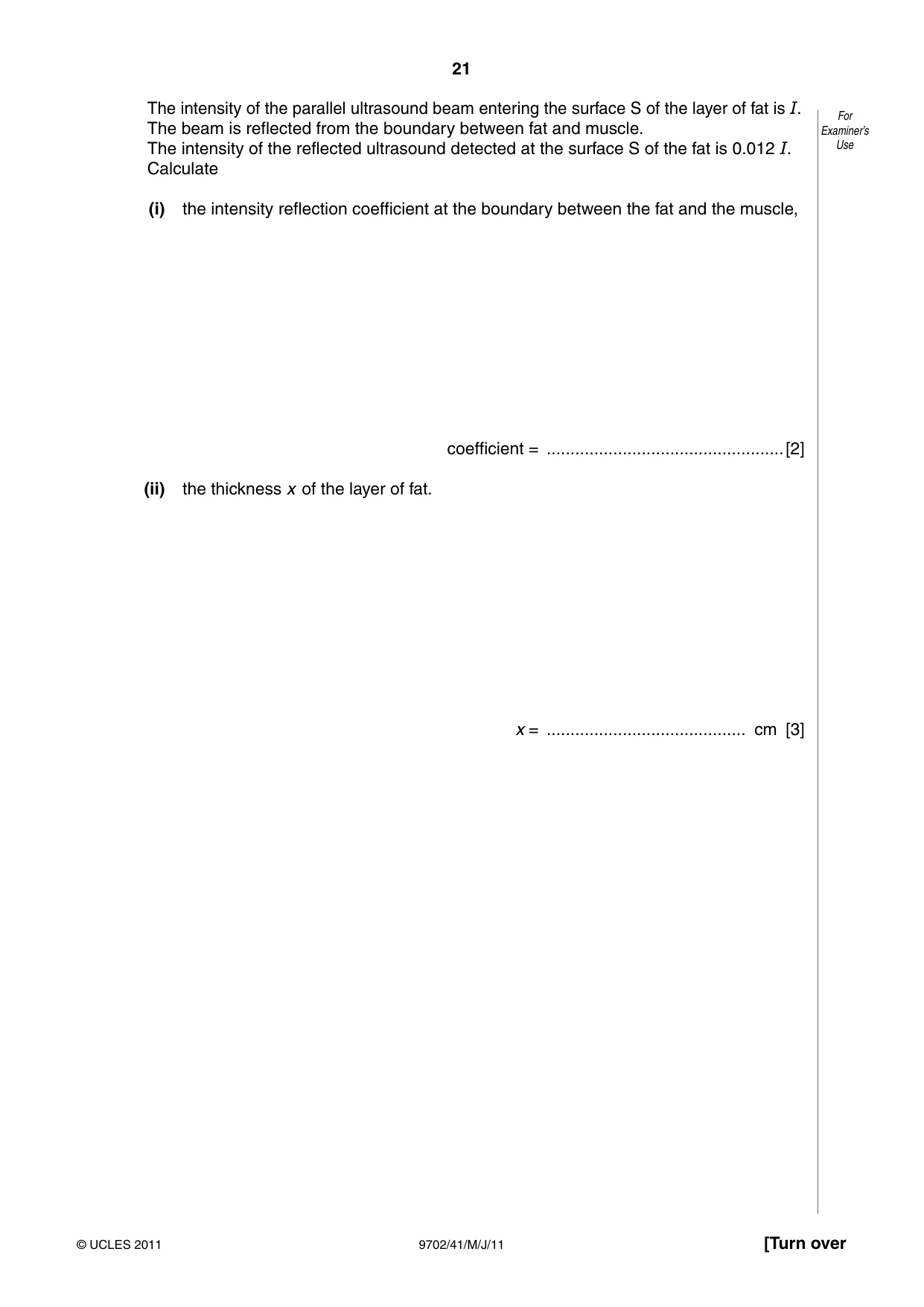 Cambridge A Level Physics 9702 2011 May/June Paper 4 · Variant 1 question paper, page 21 of 24