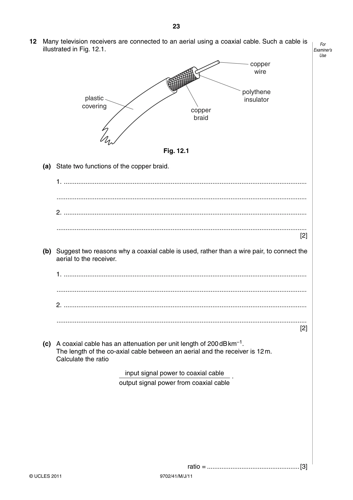 Cambridge A Level Physics 9702 2011 May/June Paper 4 · Variant 1 question paper, page 23 of 24
