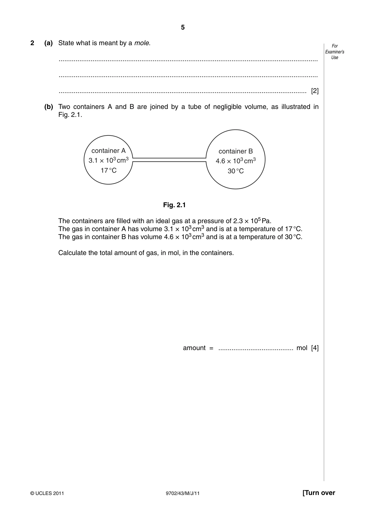 Cambridge A Level Physics 9702 2011 May/June Paper 4 · Variant 3 question paper, page 5 of 24