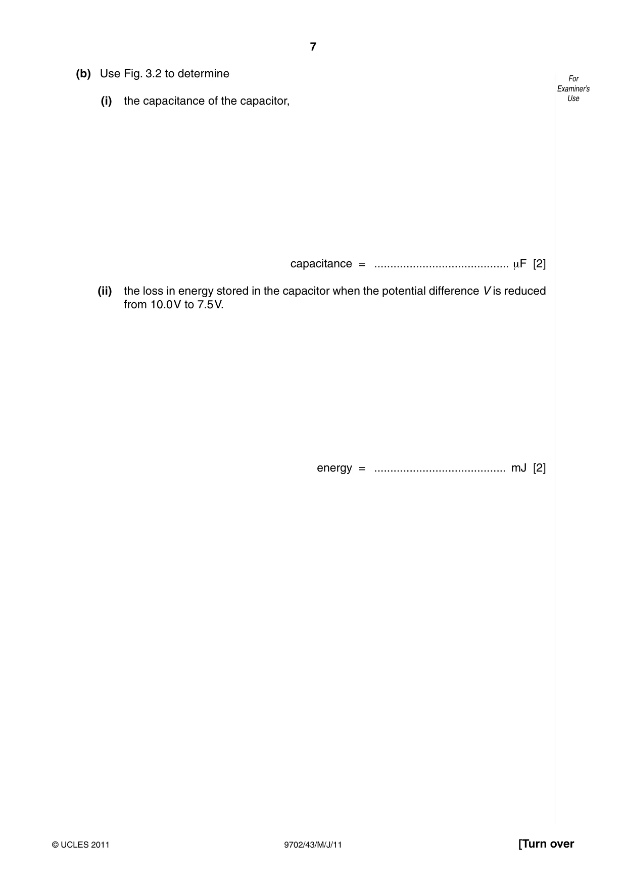 Cambridge A Level Physics 9702 2011 May/June Paper 4 · Variant 3 question paper, page 7 of 24