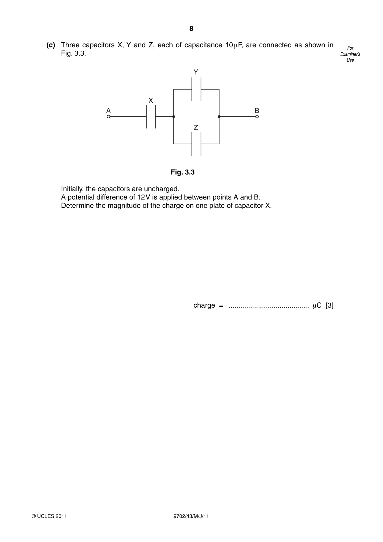 Cambridge A Level Physics 9702 2011 May/June Paper 4 · Variant 3 question paper, page 8 of 24