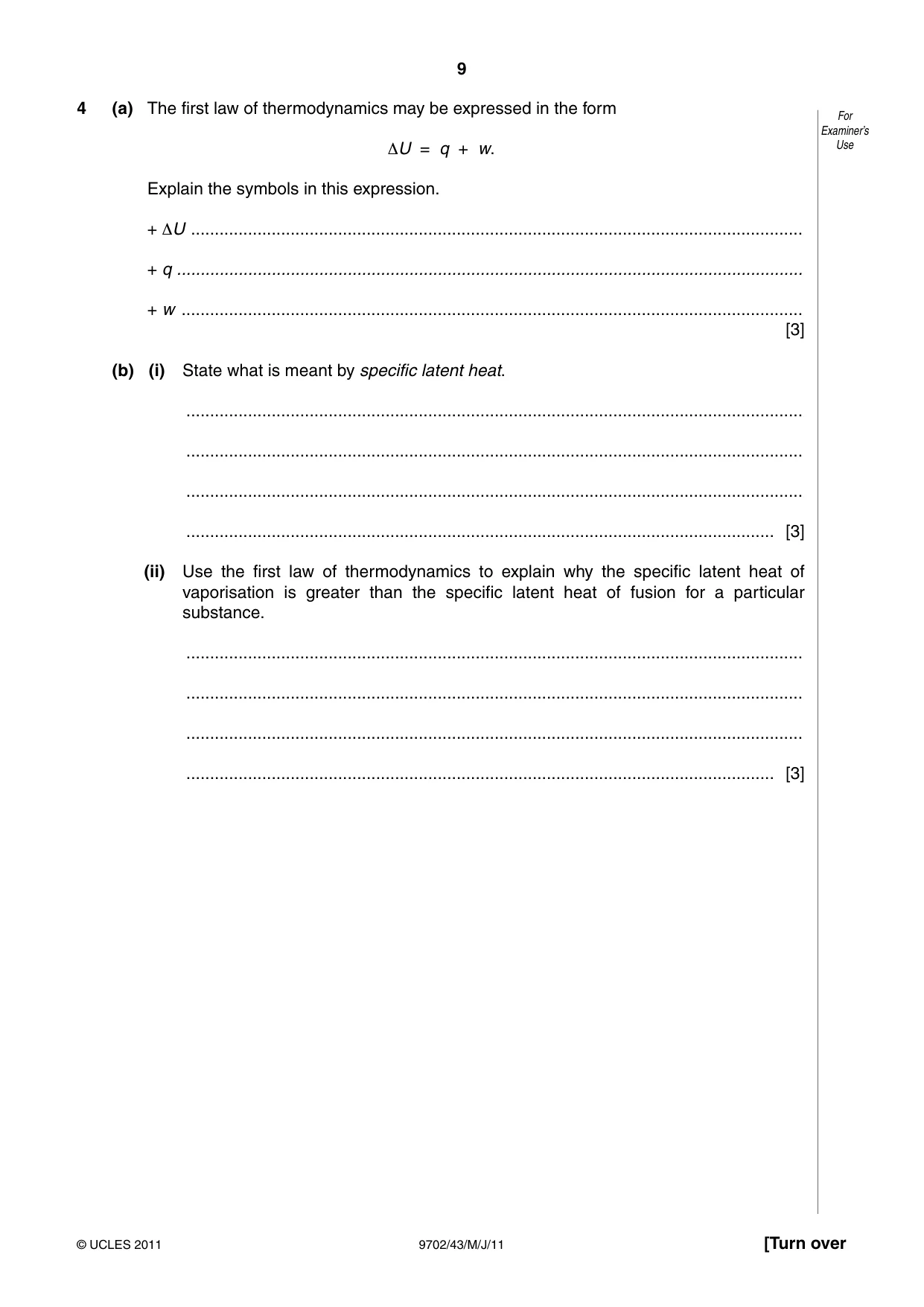 Cambridge A Level Physics 9702 2011 May/June Paper 4 · Variant 3 question paper, page 9 of 24
