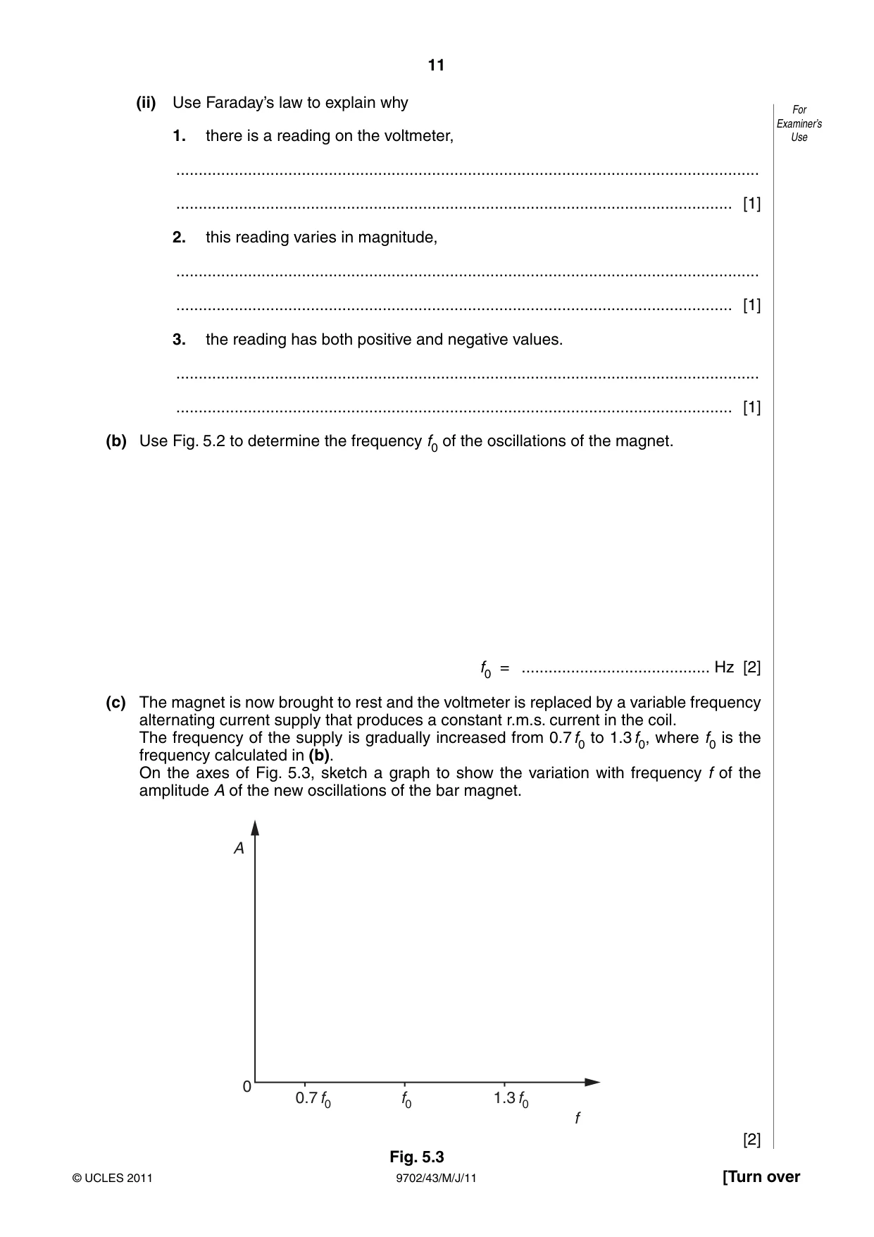 Cambridge A Level Physics 9702 2011 May/June Paper 4 · Variant 3 question paper, page 11 of 24