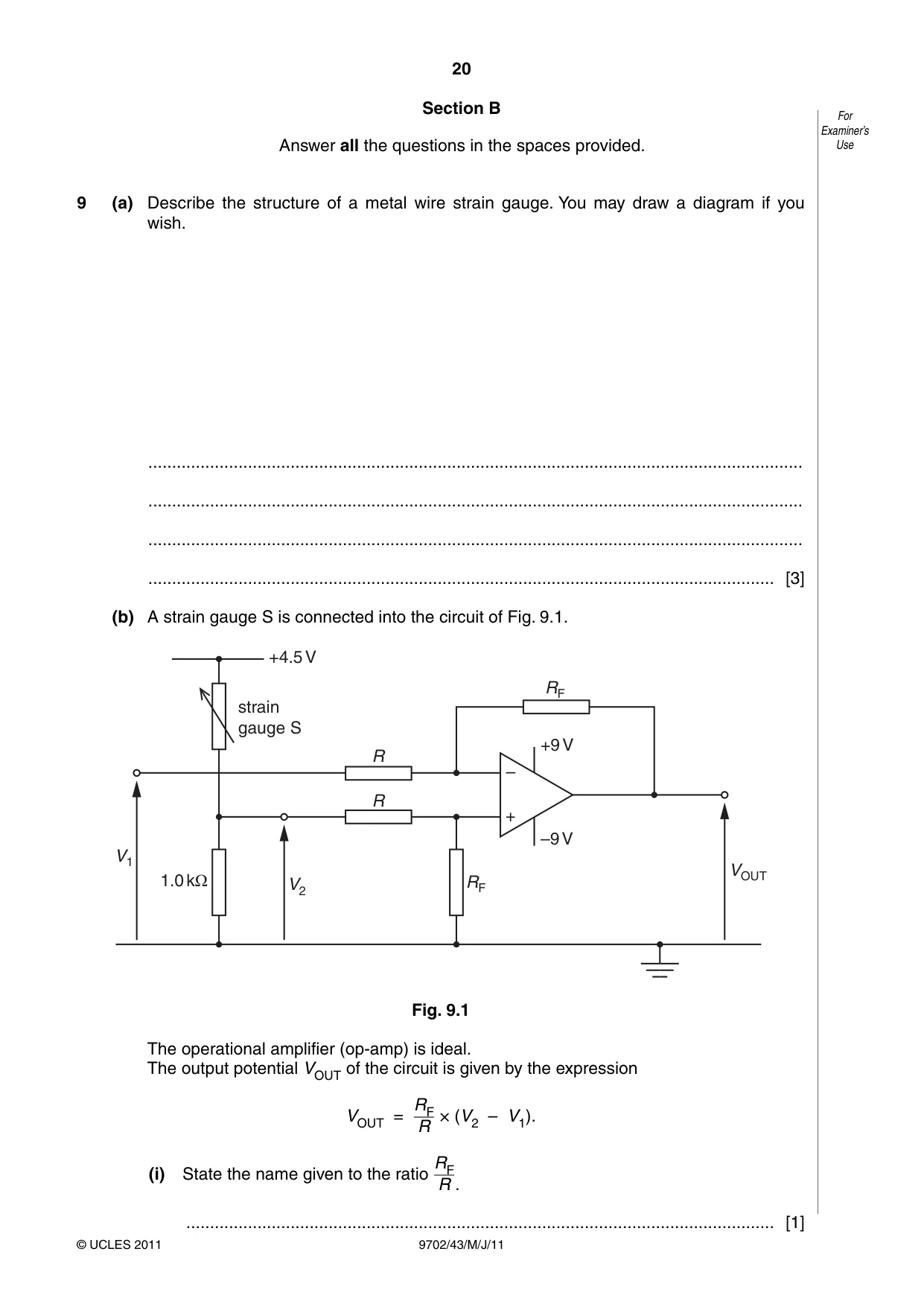Cambridge A Level Physics 9702 2011 May/June Paper 4 · Variant 3 question paper, page 20 of 24