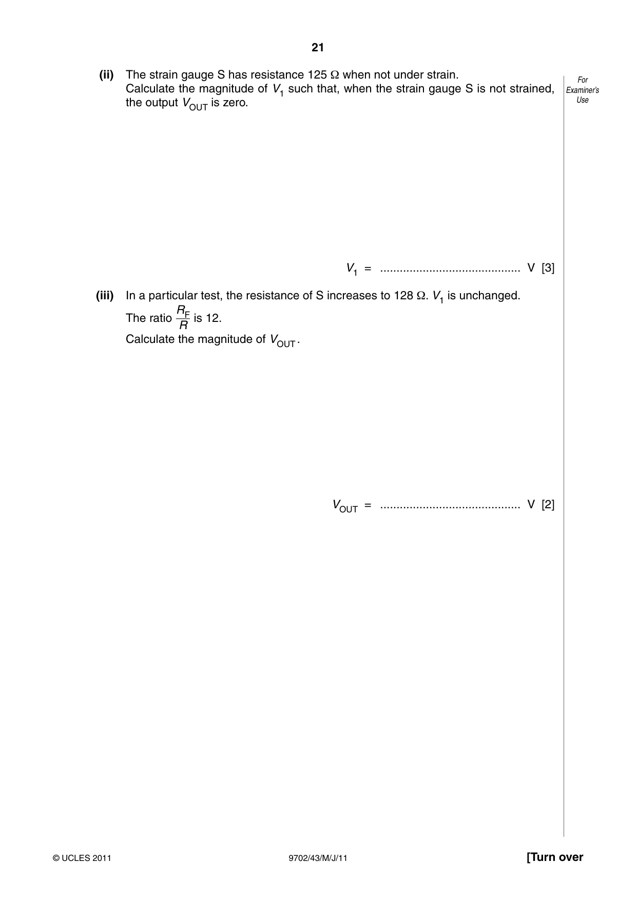 Cambridge A Level Physics 9702 2011 May/June Paper 4 · Variant 3 question paper, page 21 of 24