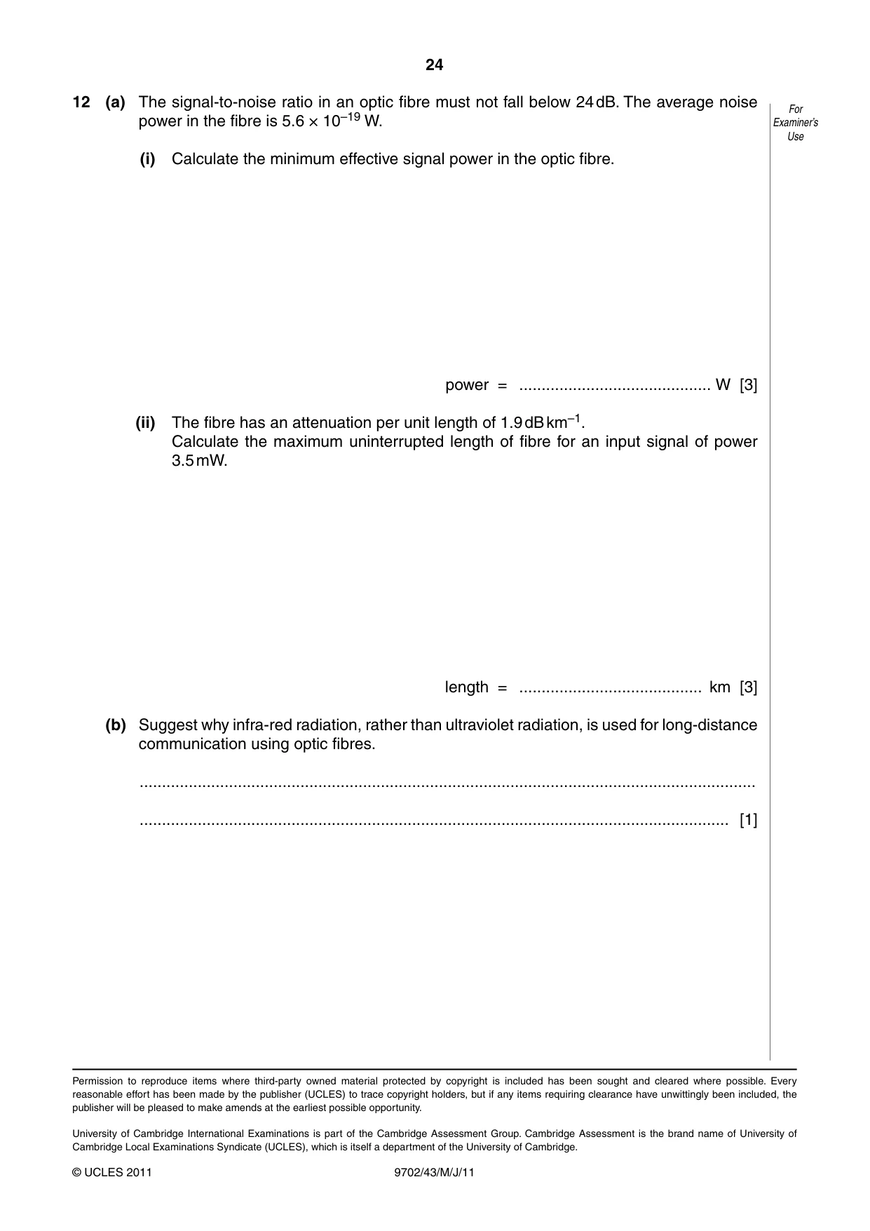 Cambridge A Level Physics 9702 2011 May/June Paper 4 · Variant 3 question paper, page 24 of 24