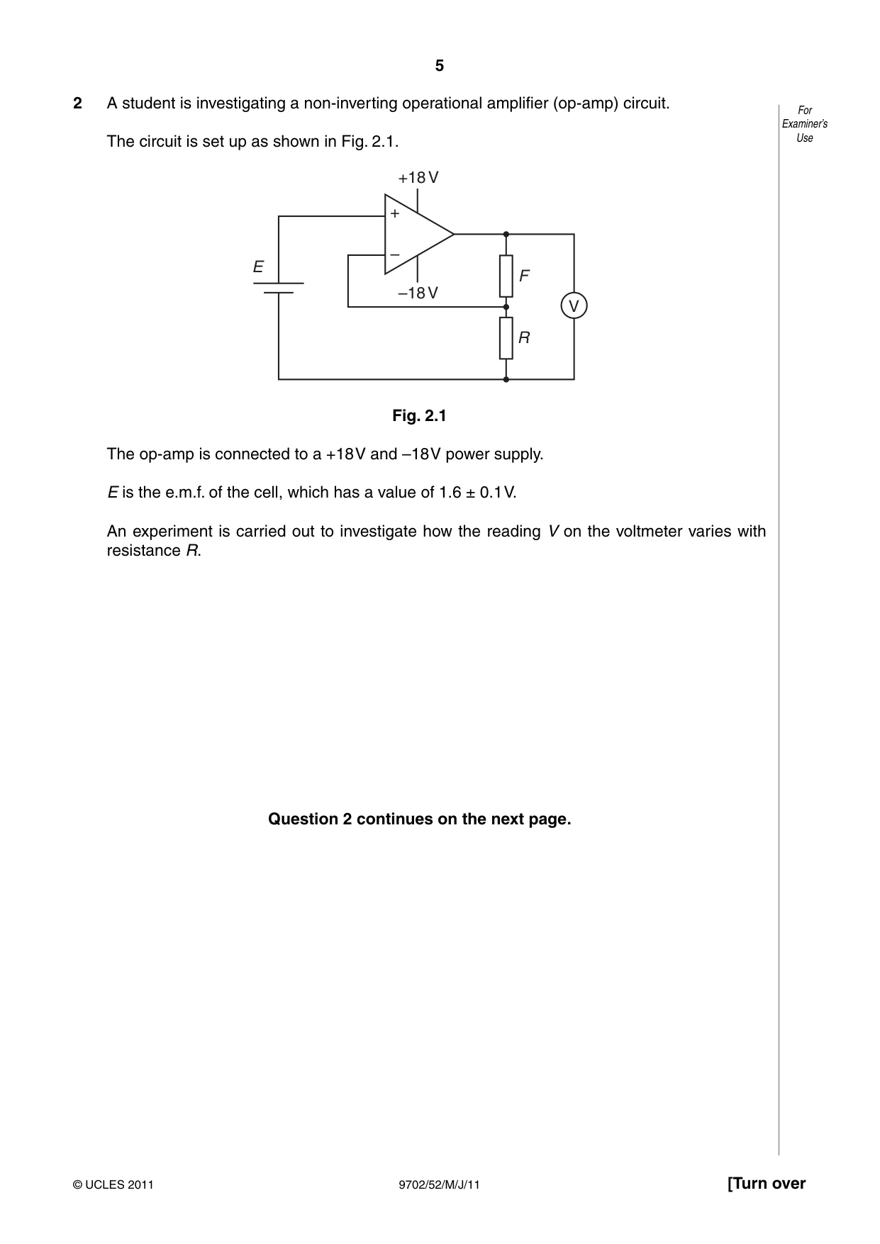 Cambridge A Level Physics 9702 2011 May/June Paper 5 · Variant 2 question paper, page 5 of 8