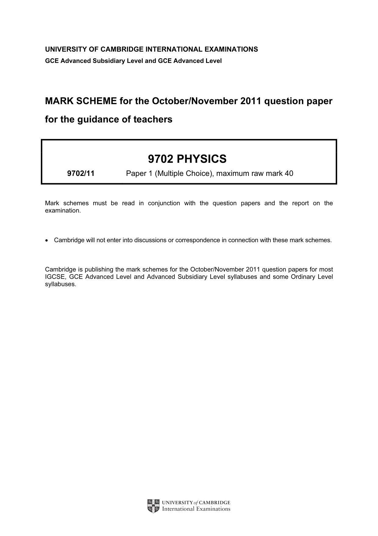 Mark scheme, page 1 of 2