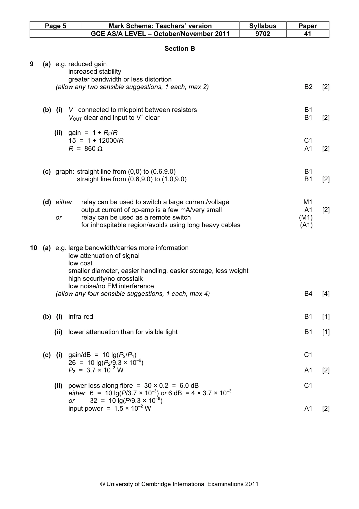 Mark scheme, page 5 of 6