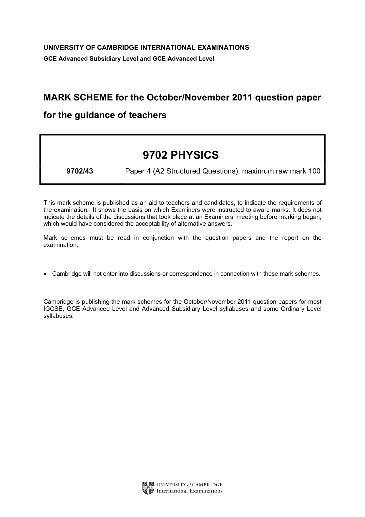 Mark scheme, page 1 of 7