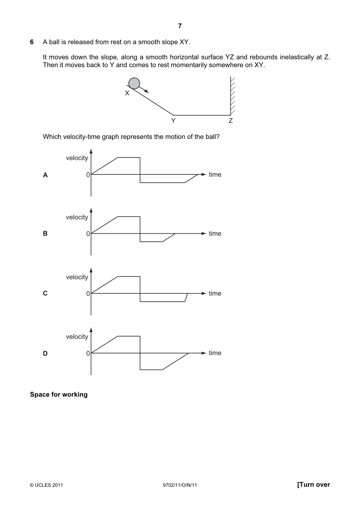 Cambridge A Level Physics 9702 2011 Oct/Nov Paper 1 · Variant 1 question paper, page 7 of 28