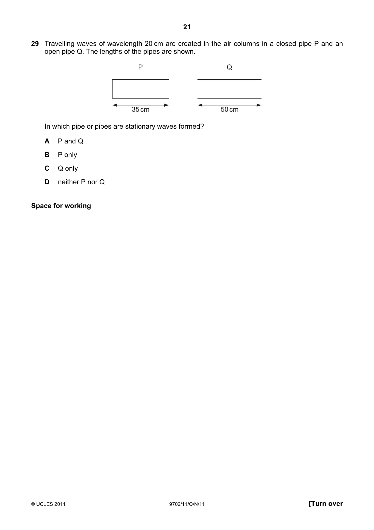 Cambridge A Level Physics 9702 2011 Oct/Nov Paper 1 · Variant 1 question paper, page 21 of 28
