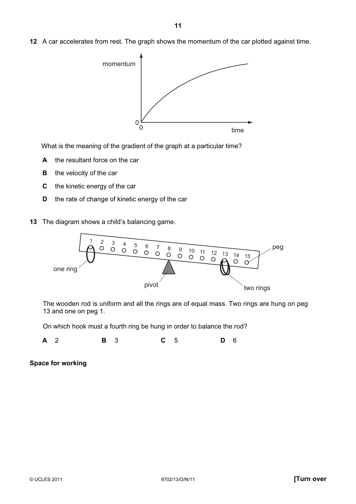Cambridge A Level Physics 9702 2011 Oct/Nov Paper 1 · Variant 3 question paper, page 11 of 28