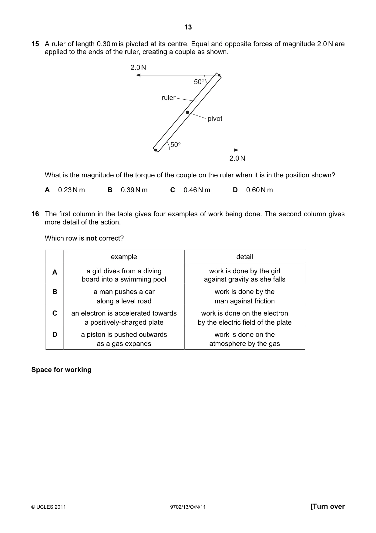 Cambridge A Level Physics 9702 2011 Oct/Nov Paper 1 · Variant 3 question paper, page 13 of 28