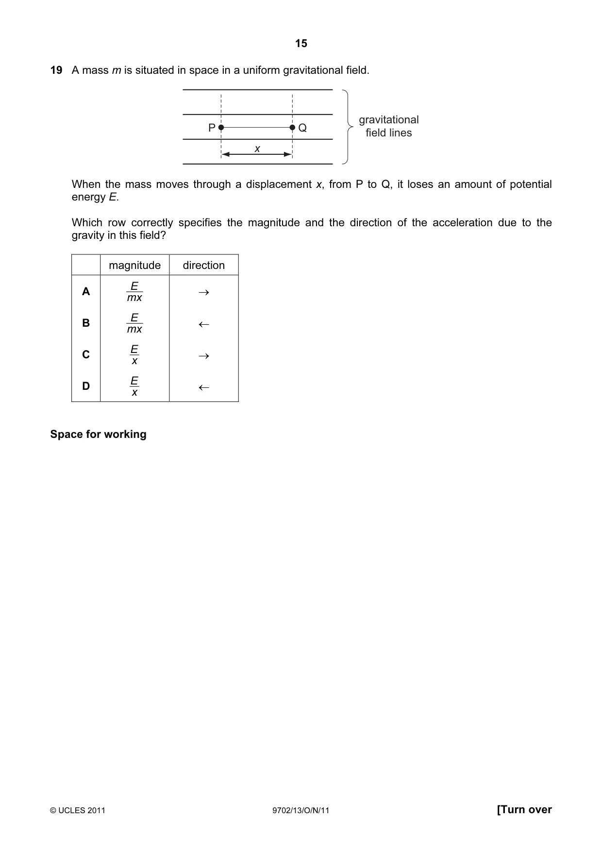 Cambridge A Level Physics 9702 2011 Oct/Nov Paper 1 · Variant 3 question paper, page 15 of 28