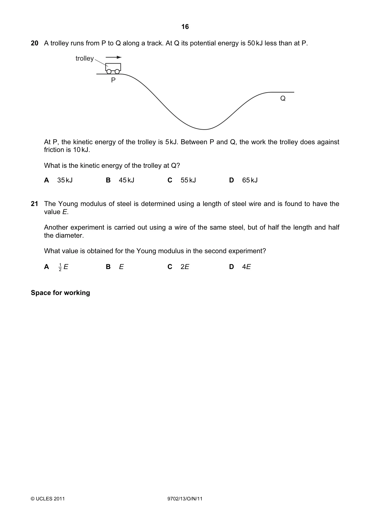 Cambridge A Level Physics 9702 2011 Oct/Nov Paper 1 · Variant 3 question paper, page 16 of 28