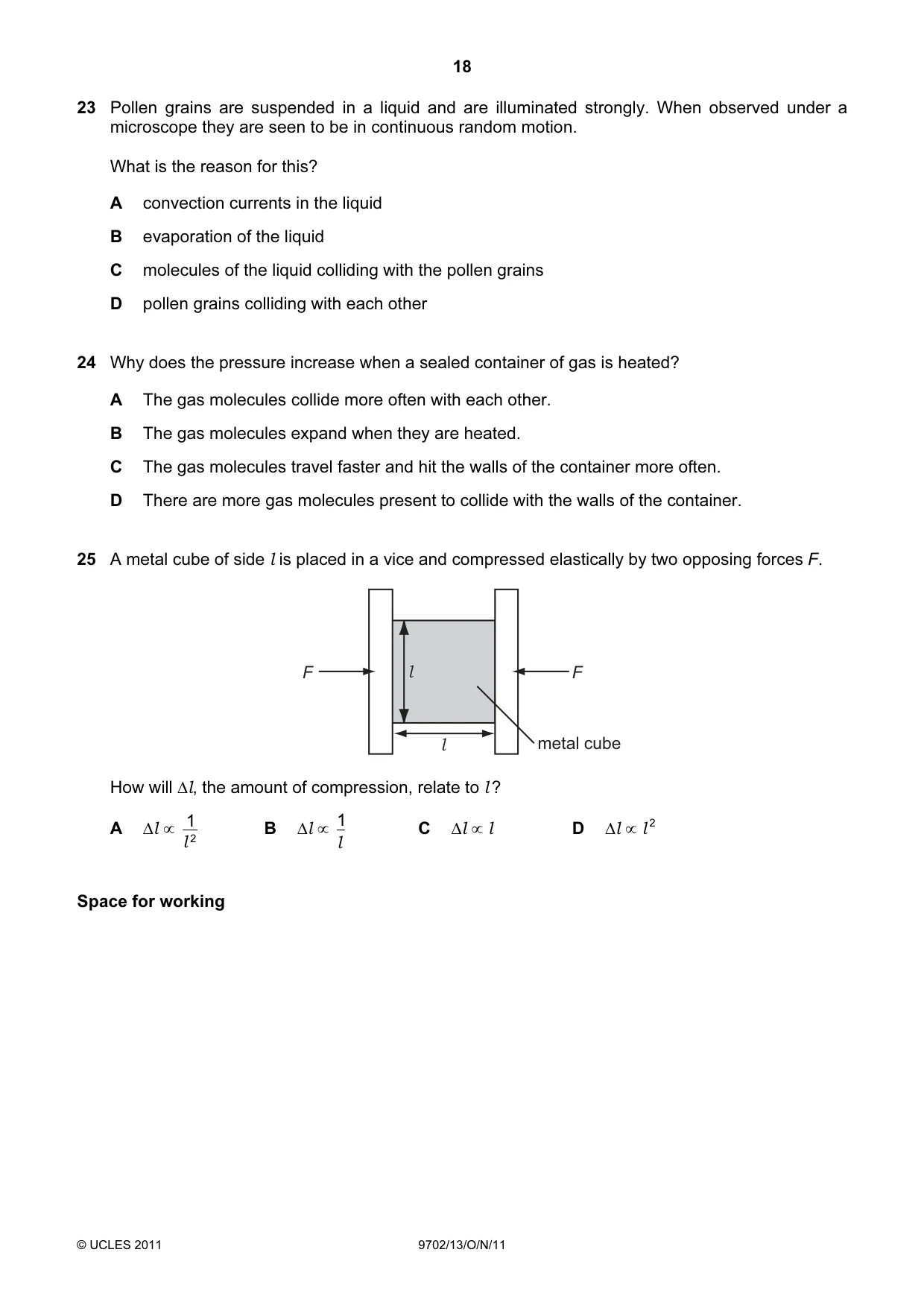 Cambridge A Level Physics 9702 2011 Oct/Nov Paper 1 · Variant 3 question paper, page 18 of 28