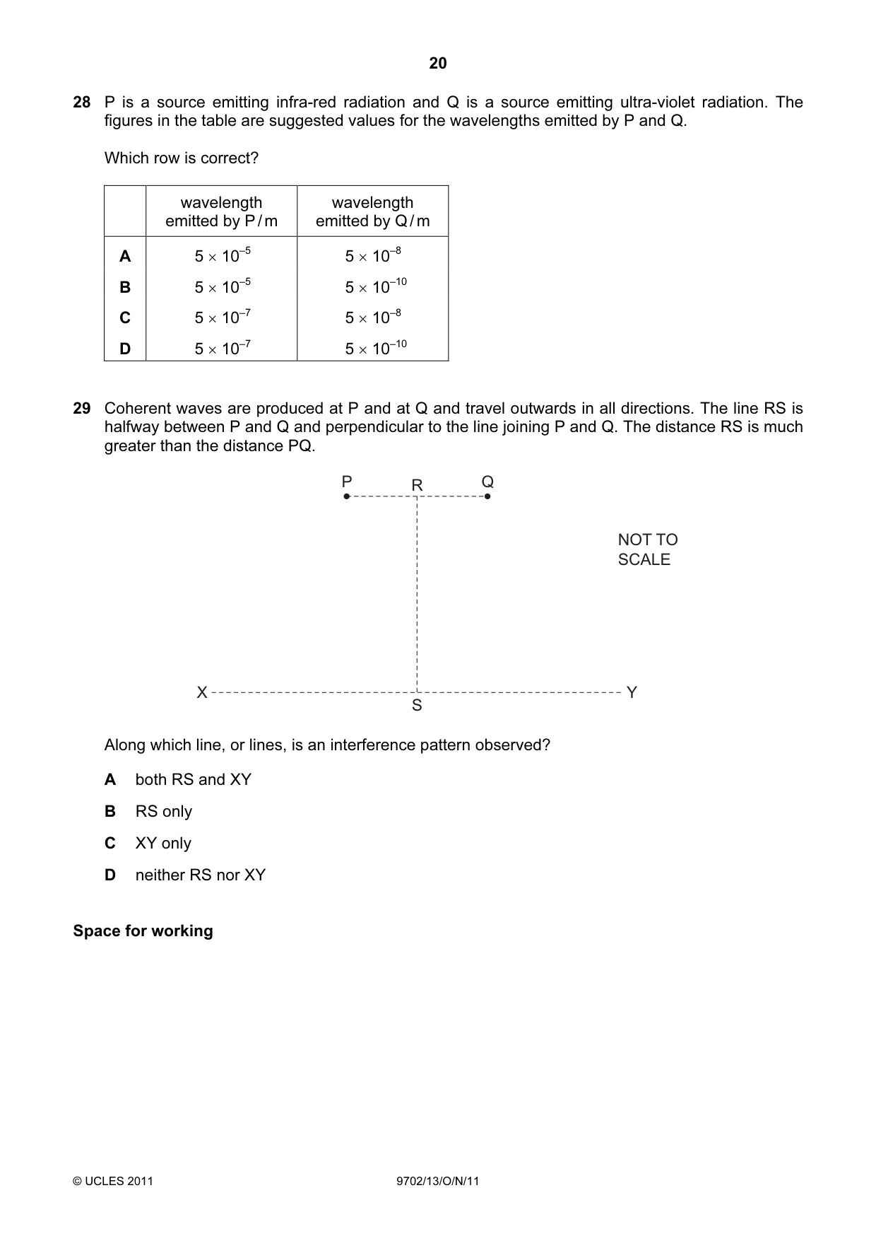 Cambridge A Level Physics 9702 2011 Oct/Nov Paper 1 · Variant 3 question paper, page 20 of 28