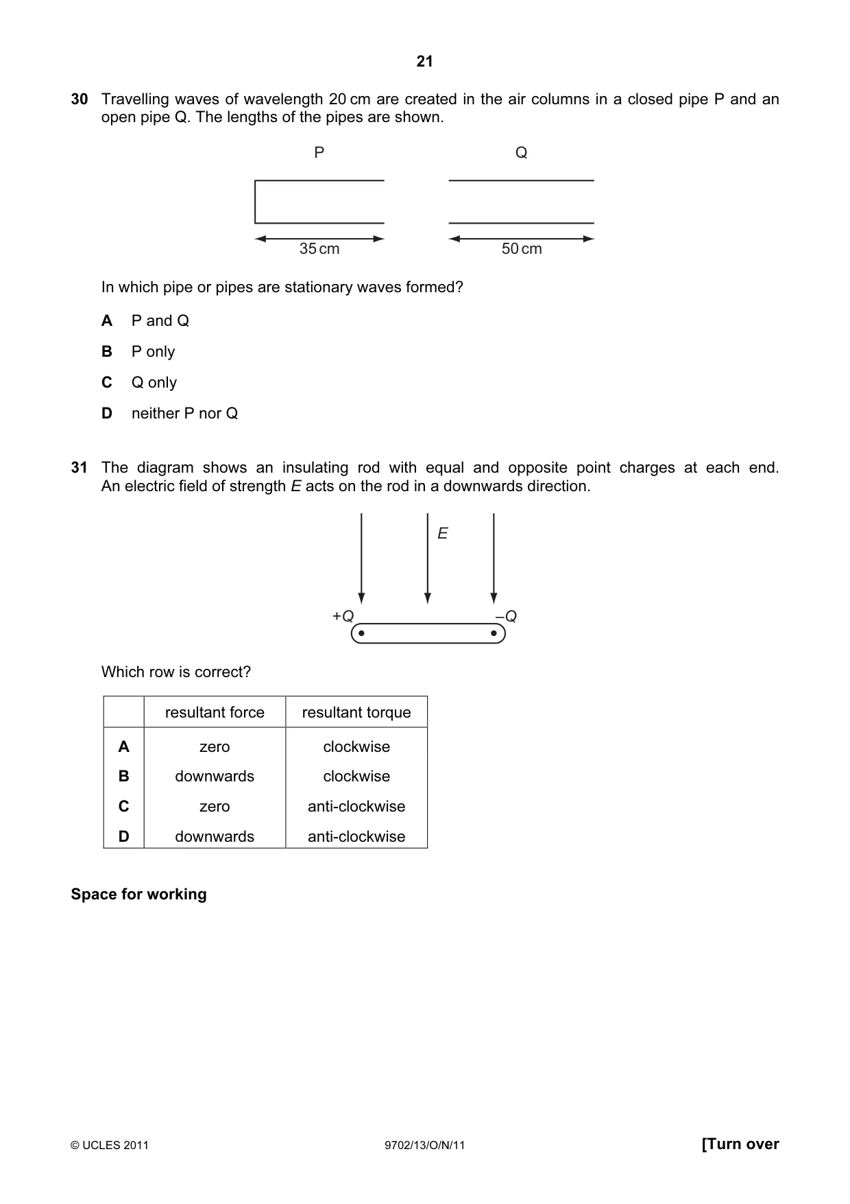 Cambridge A Level Physics 9702 2011 Oct/Nov Paper 1 · Variant 3 question paper, page 21 of 28
